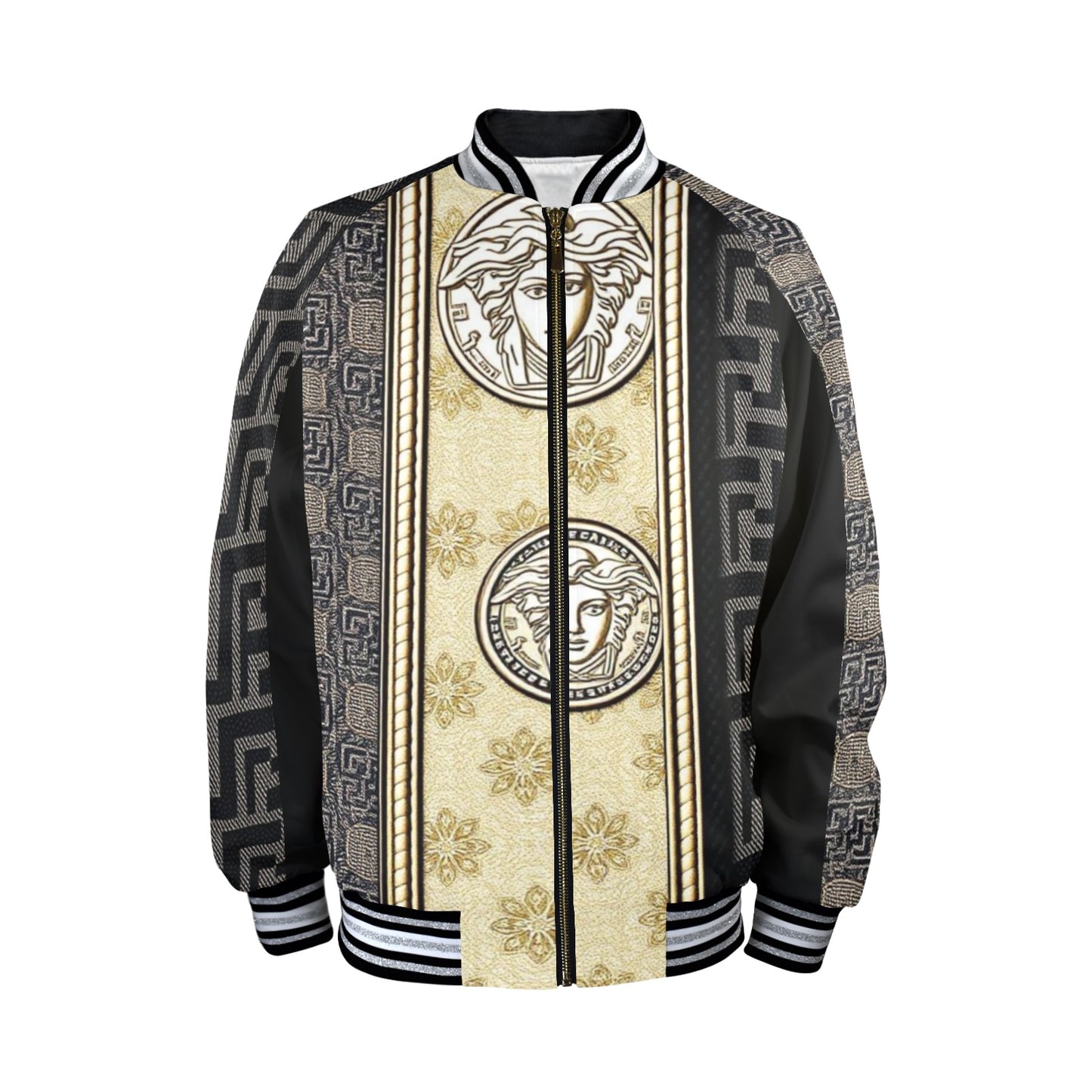 New Men's Striped Trim Bomber Jacket