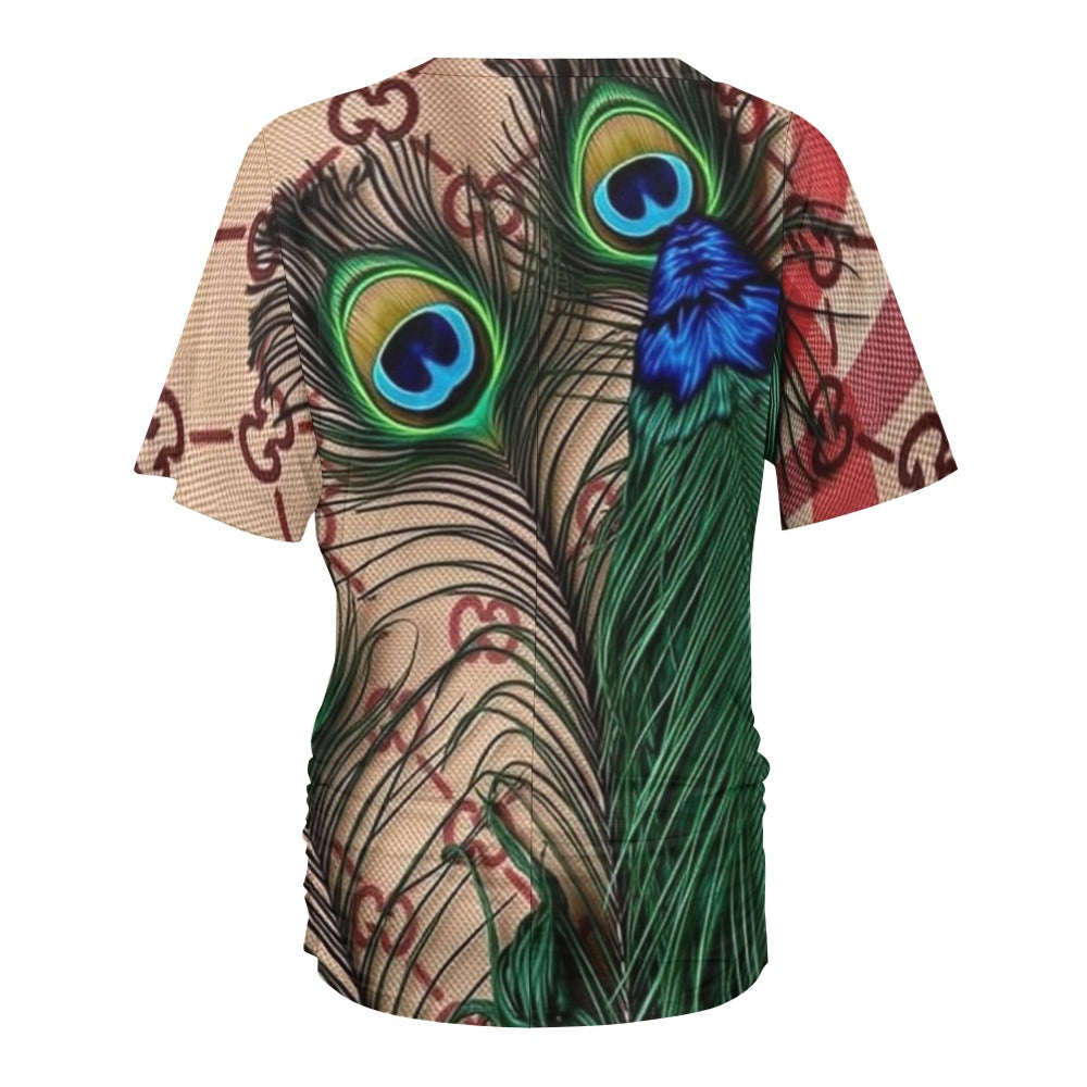 Gucci Pea By Carti V-neck pleated T-shirt