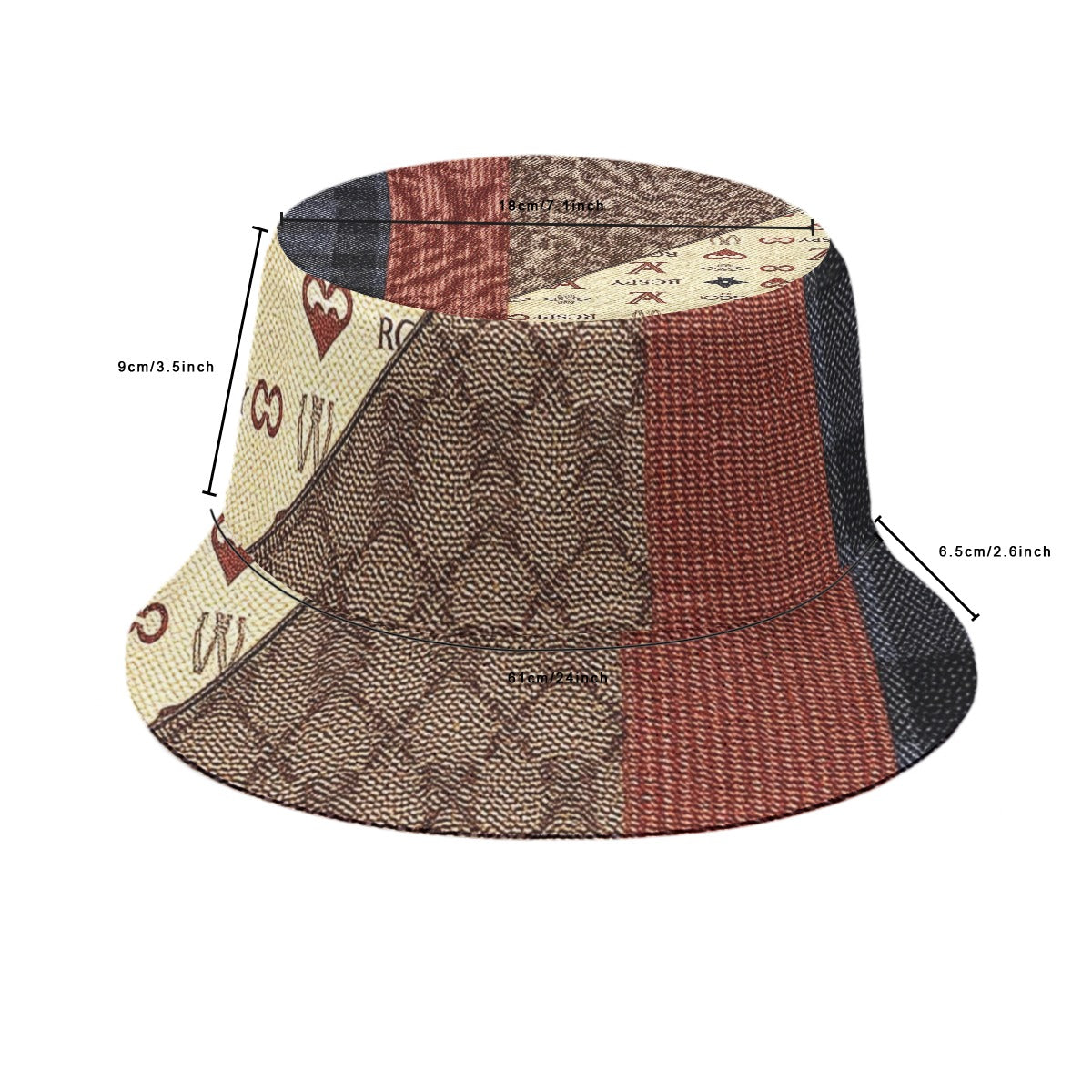VL Gutton Bucket Hat - Fashionable Printed Design, 100% Polyester for Versatile Wear