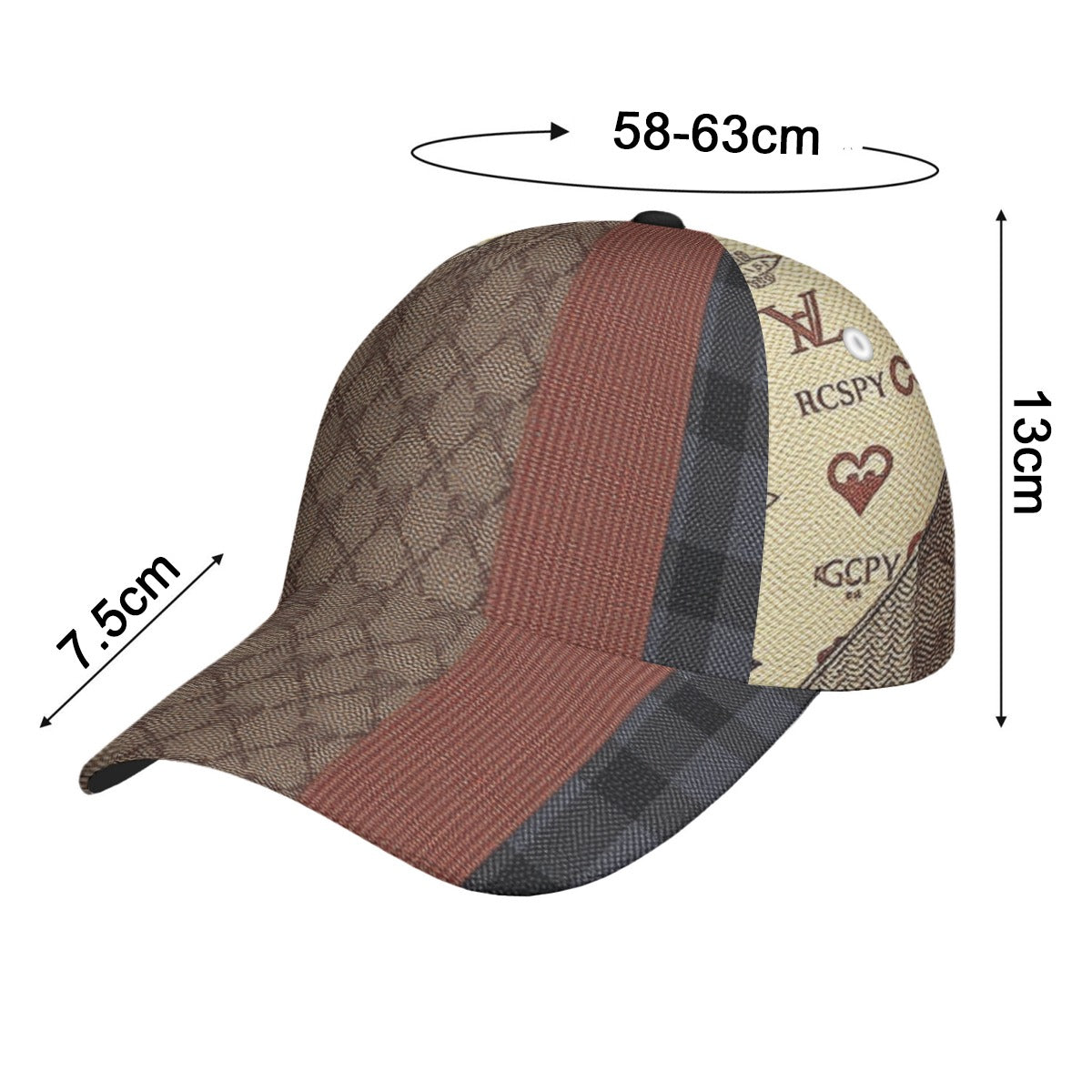 Cartier,VL Gutton Peaked Cap - Fashionable 100% Polyester Cap with White/Green/Red or Black/Blue Stitch