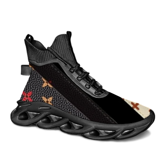 (Black) Custom Unisex Breathable High Top Blade Shoes Running Shoes