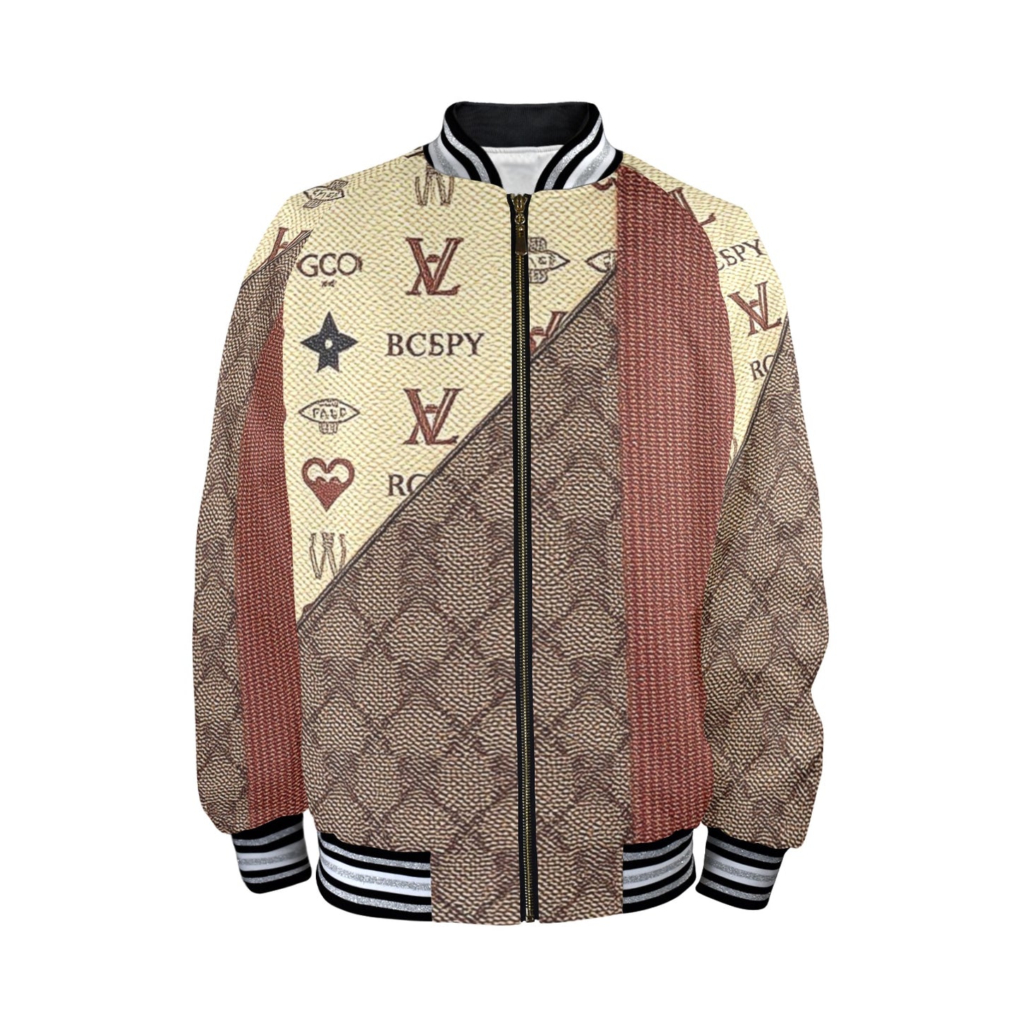 New Men's Striped Trim Bomber Jacket