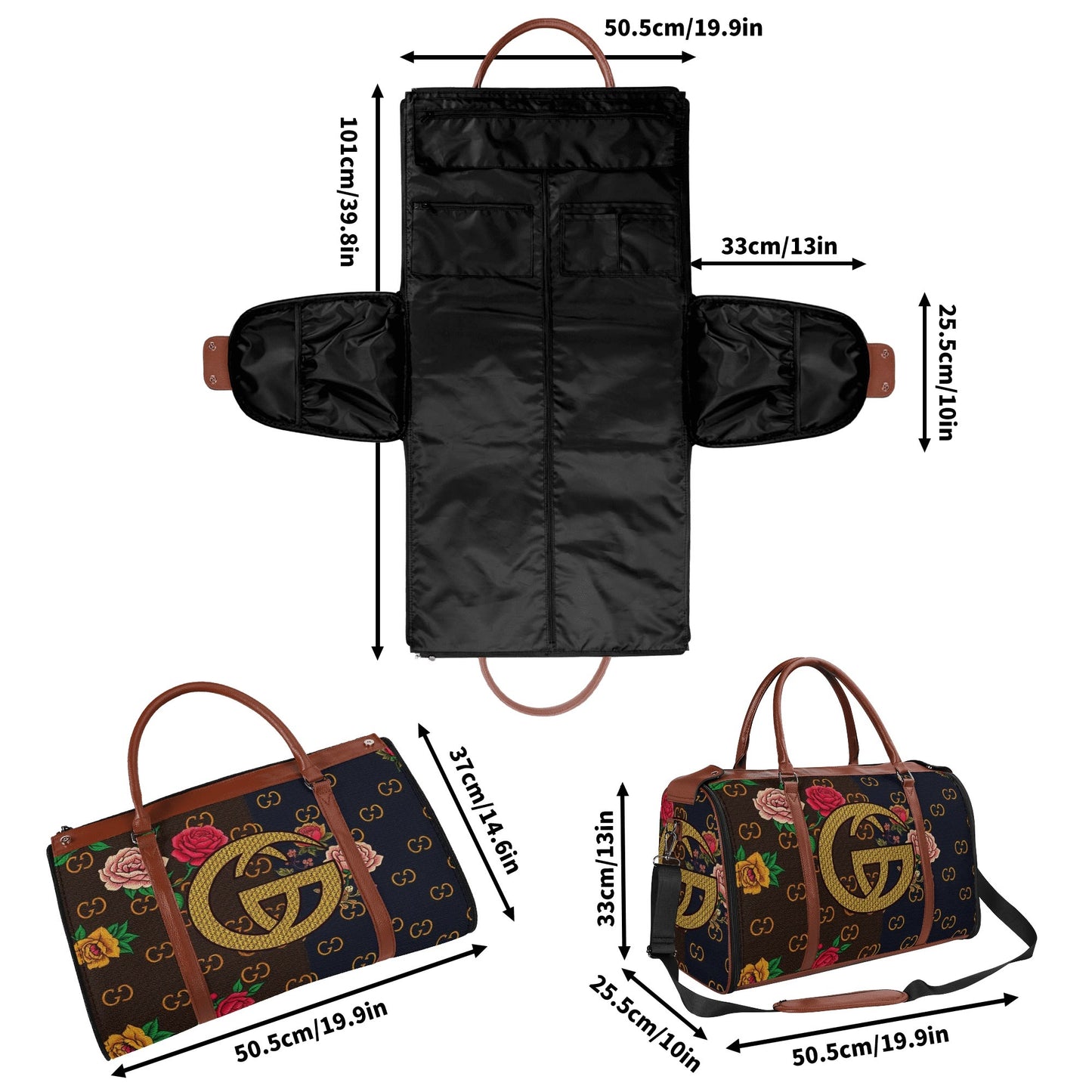 Cartier Gior Leather Duffle Bag Foldable Travel Bag