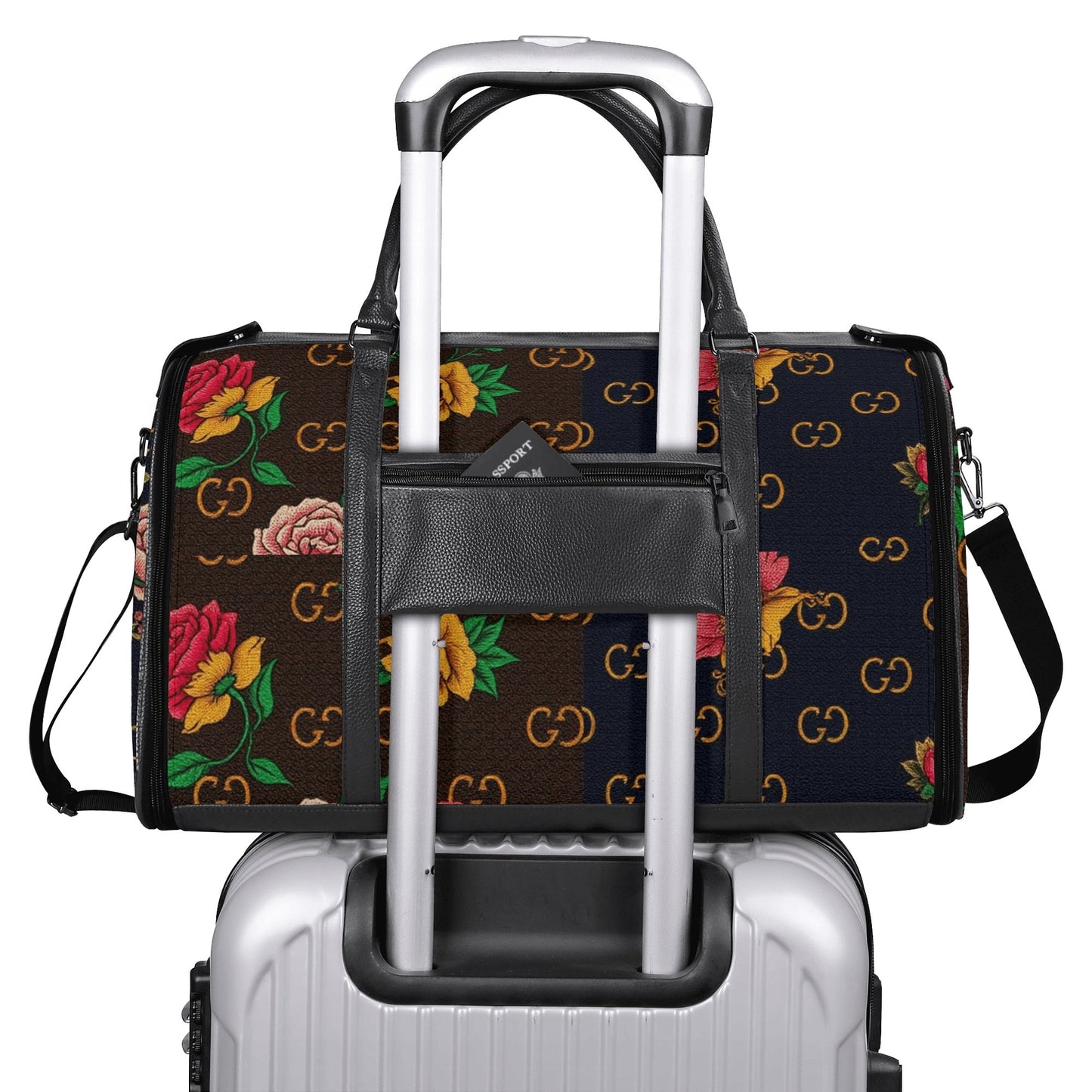 Cartier Gior Leather Duffle Bag Foldable Travel Bag