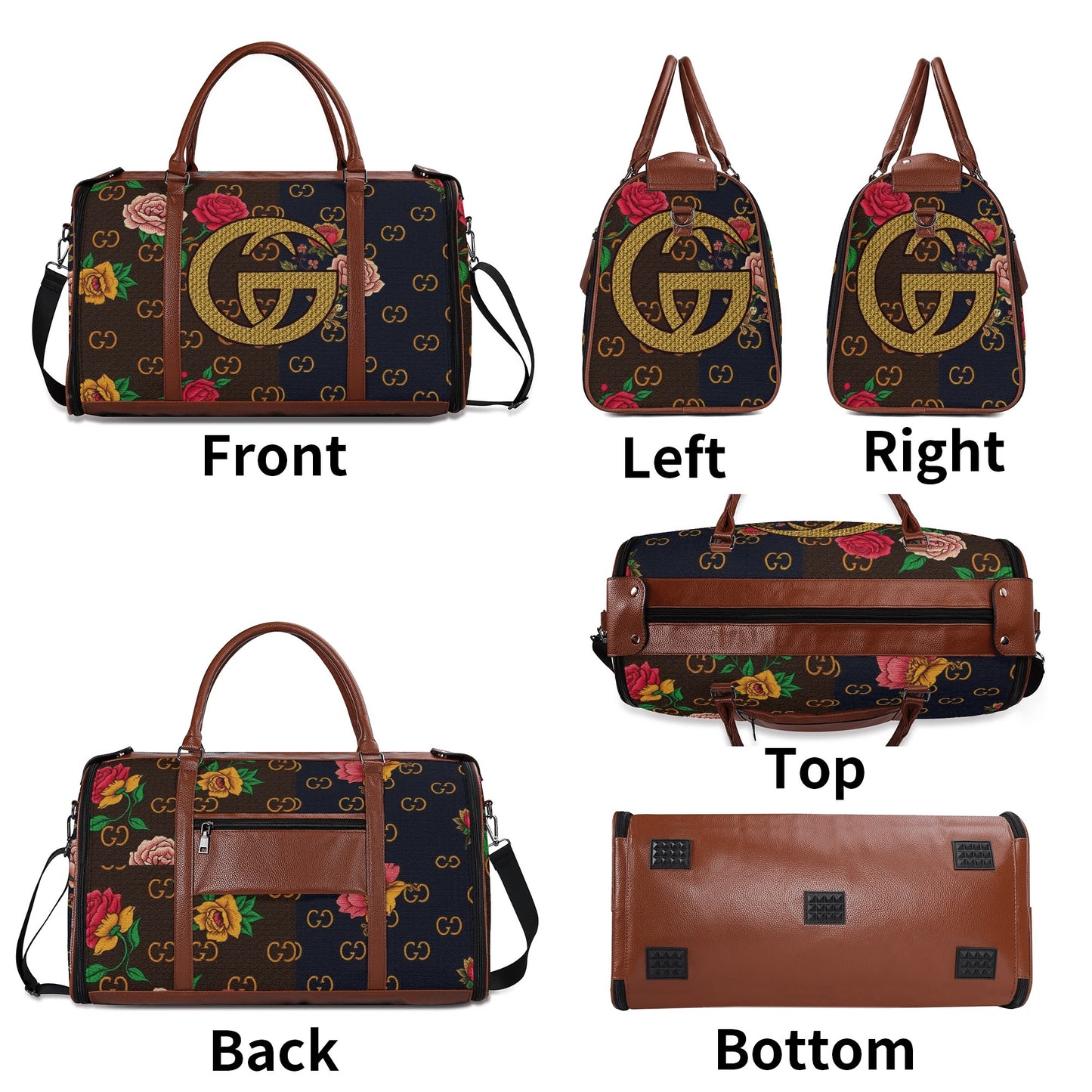 Cartier Gior Leather Duffle Bag Foldable Travel Bag