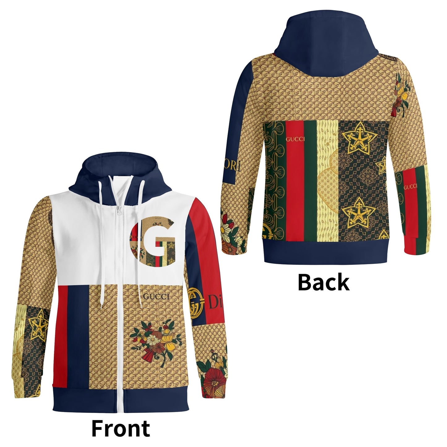Adult Full Zip Turtleneck Hoodie Streetwear