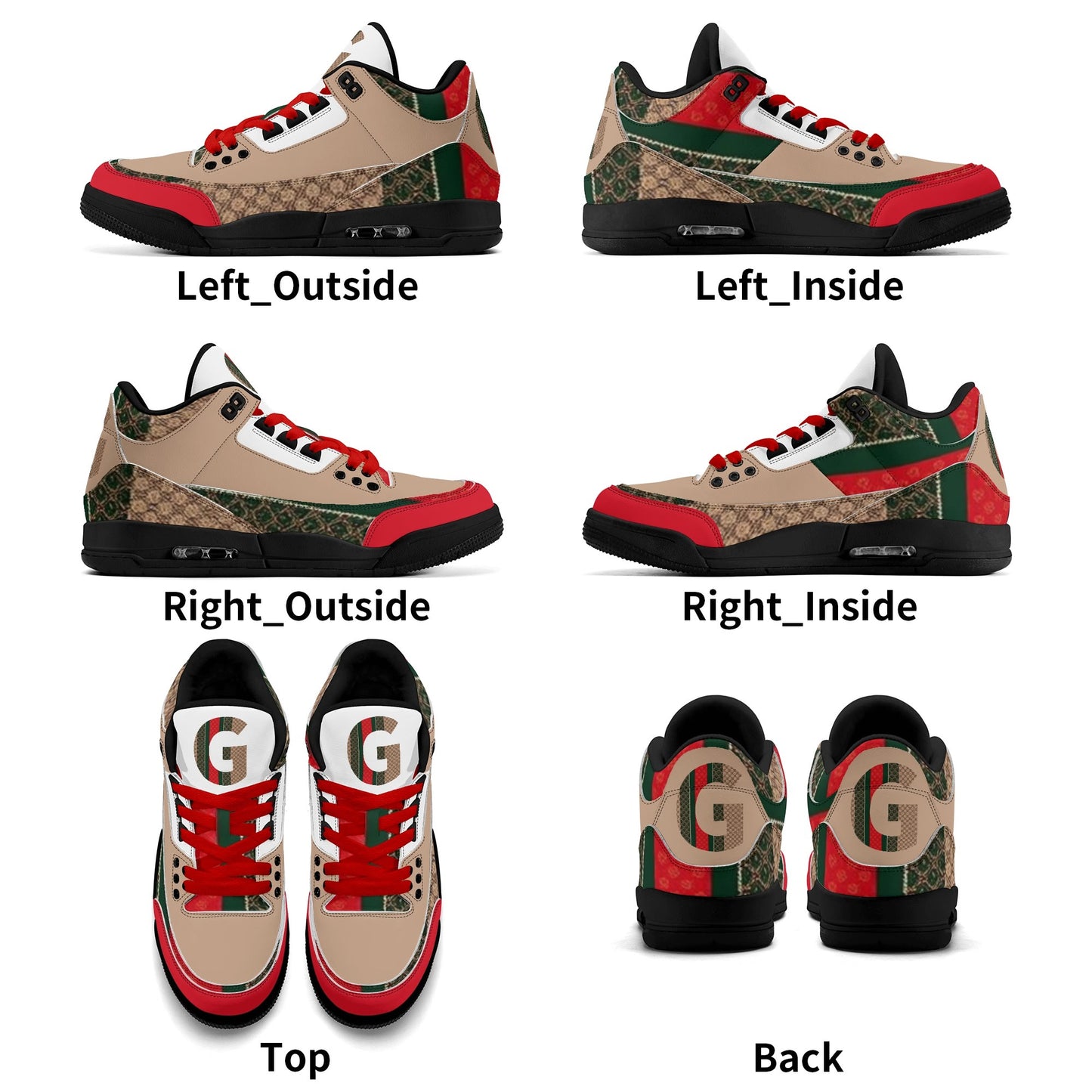Gucci Giore High Top Retro Leather Basketball Sneakers