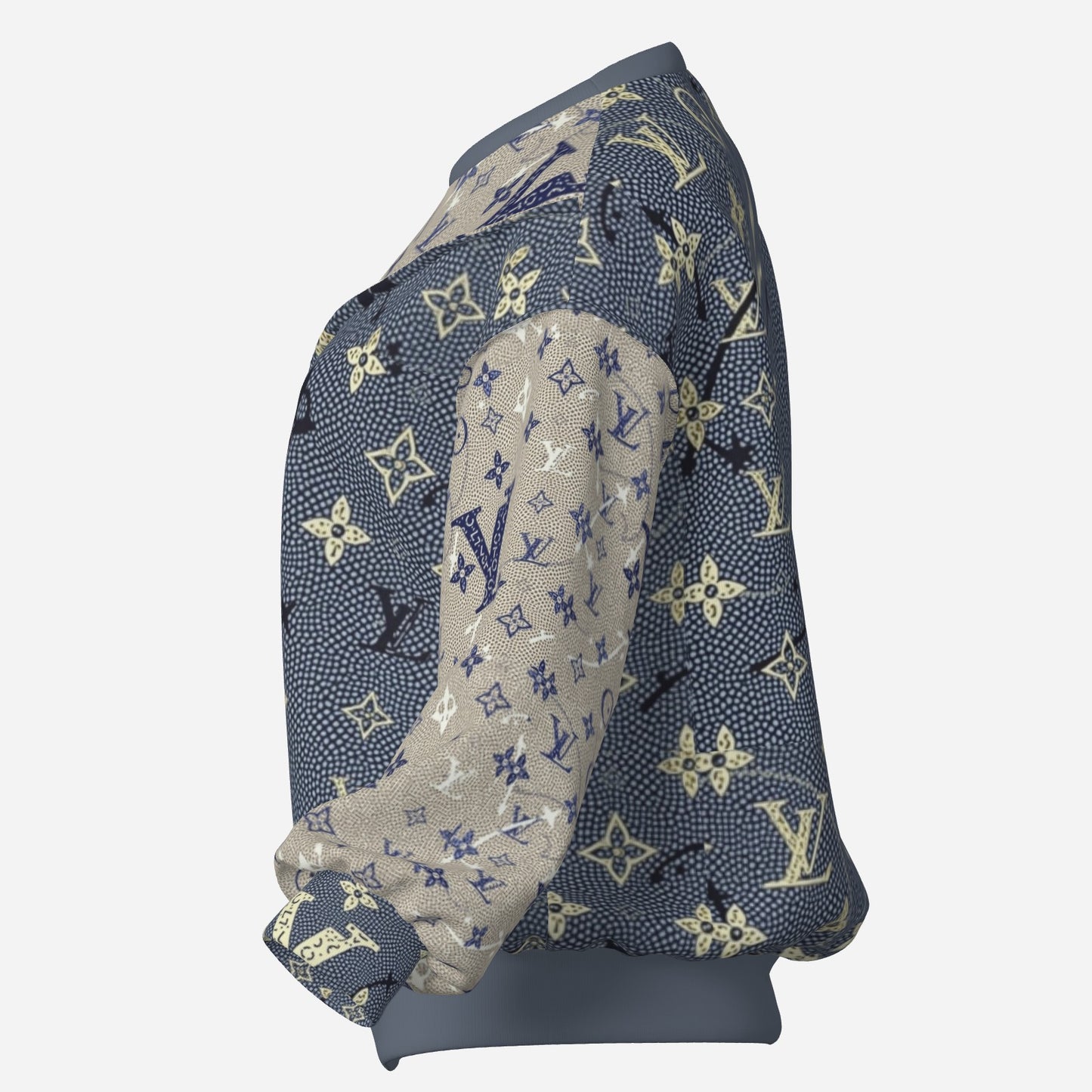 All-Over Print Women's Patchwork Sweatshirt Drop Shoulder