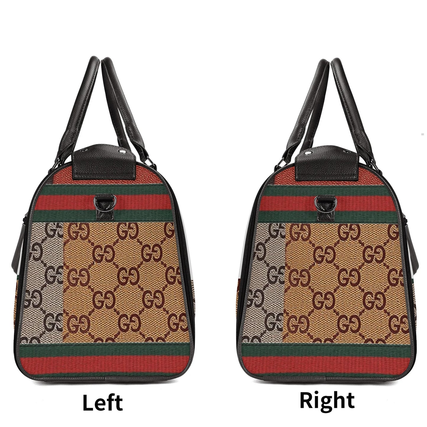 Personalized Foldable Leather Travel Duffle Bag by Gucci by Carti | Spacious Multi-Compartment Design | Ideal Dad/Mom Gift for Christmas/Birthday