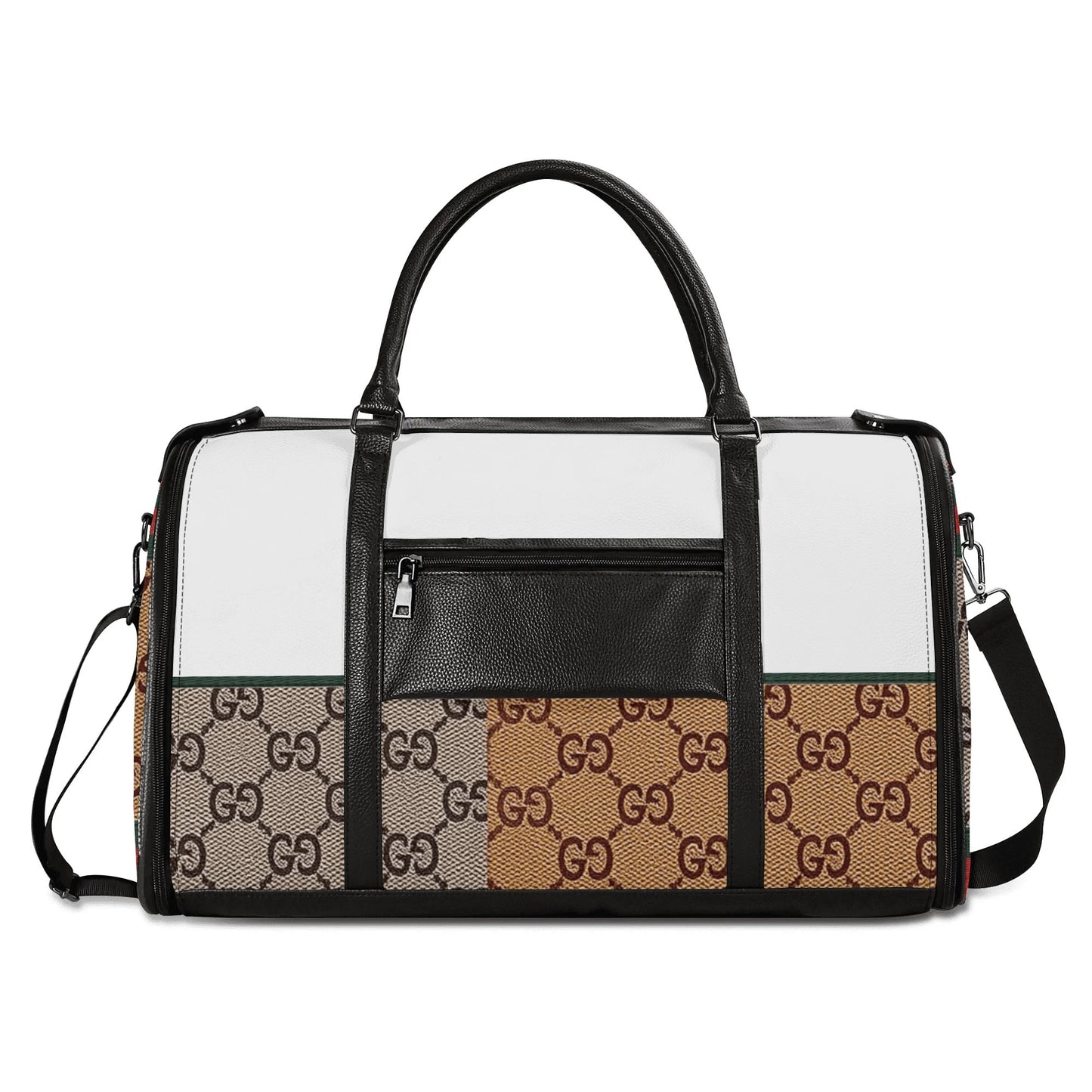 Personalized Foldable Leather Travel Duffle Bag by Gucci by Carti | Spacious Multi-Compartment Design | Ideal Dad/Mom Gift for Christmas/Birthday