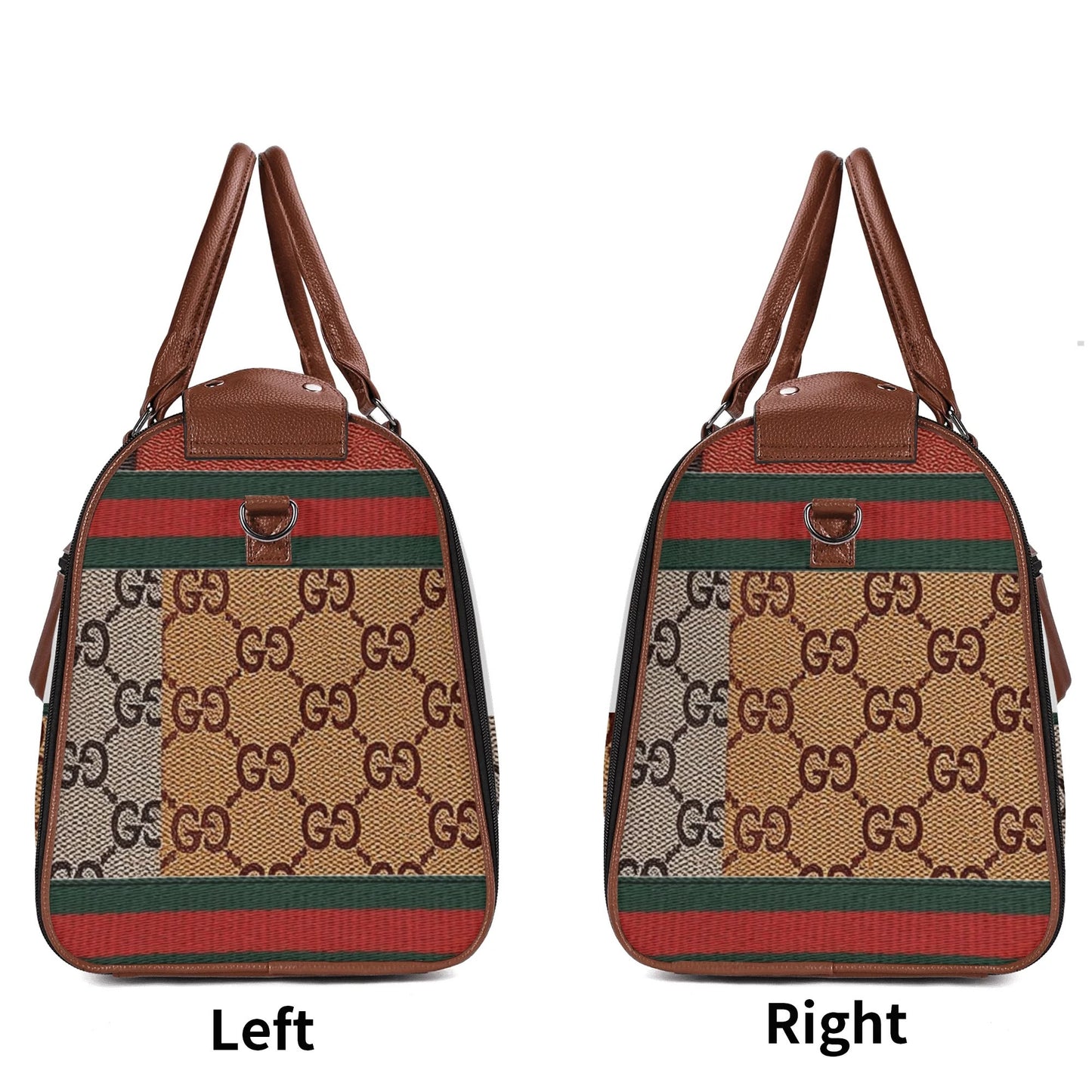 Personalized Foldable Leather Travel Duffle Bag by Gucci by Carti | Spacious Multi-Compartment Design | Ideal Dad/Mom Gift for Christmas/Birthday