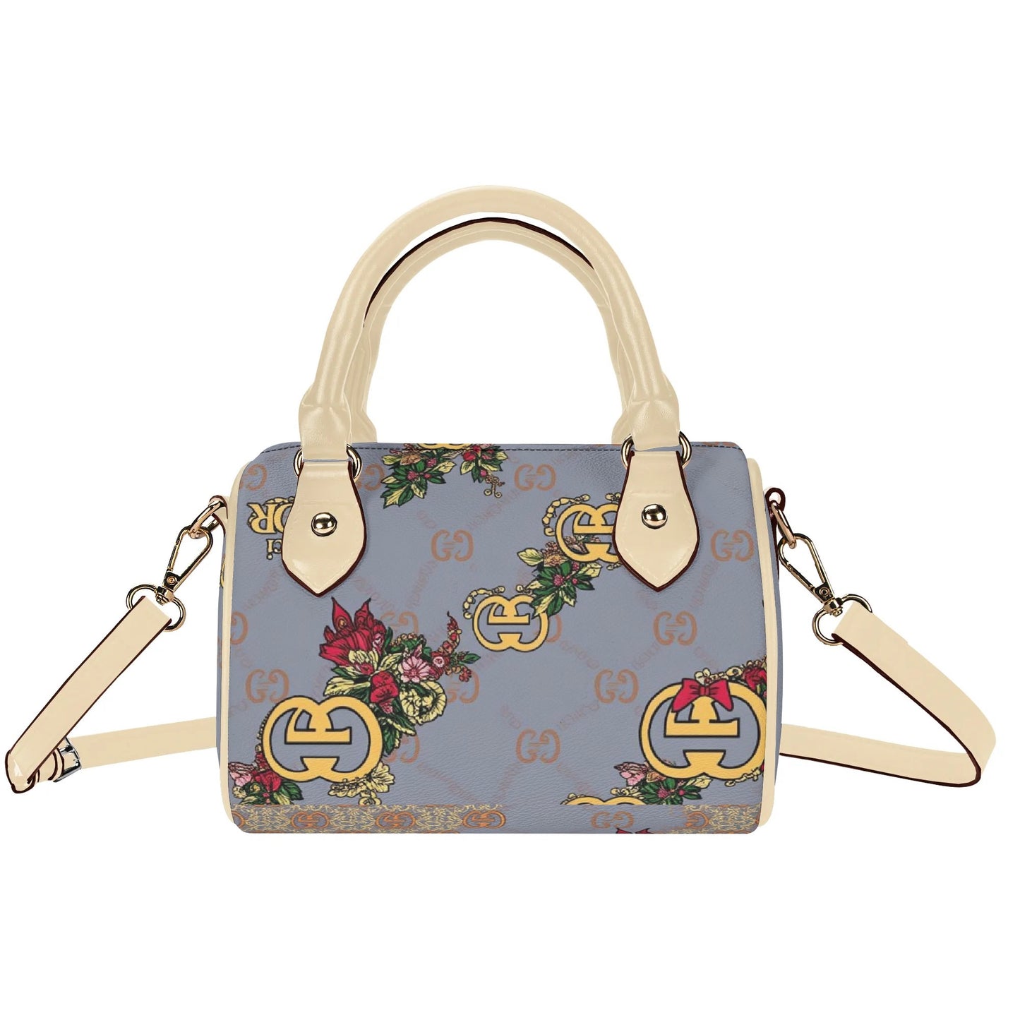 Giore Womens Mini Leather Boston Bag with Patterned Design - Waterproof Shoulder Bag for Daily Use