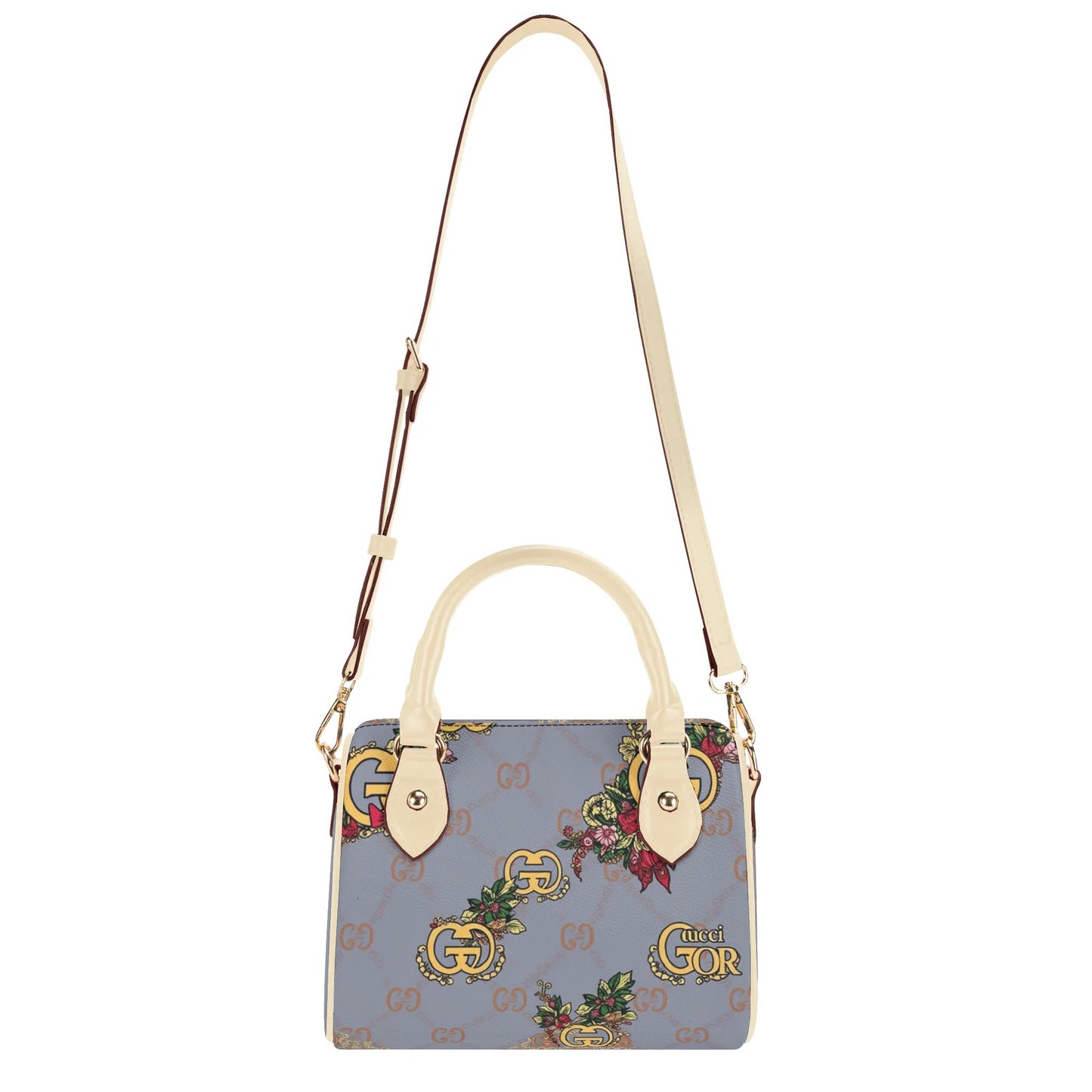 Giore Womens Mini Leather Boston Bag with Patterned Design - Waterproof Shoulder Bag for Daily Use