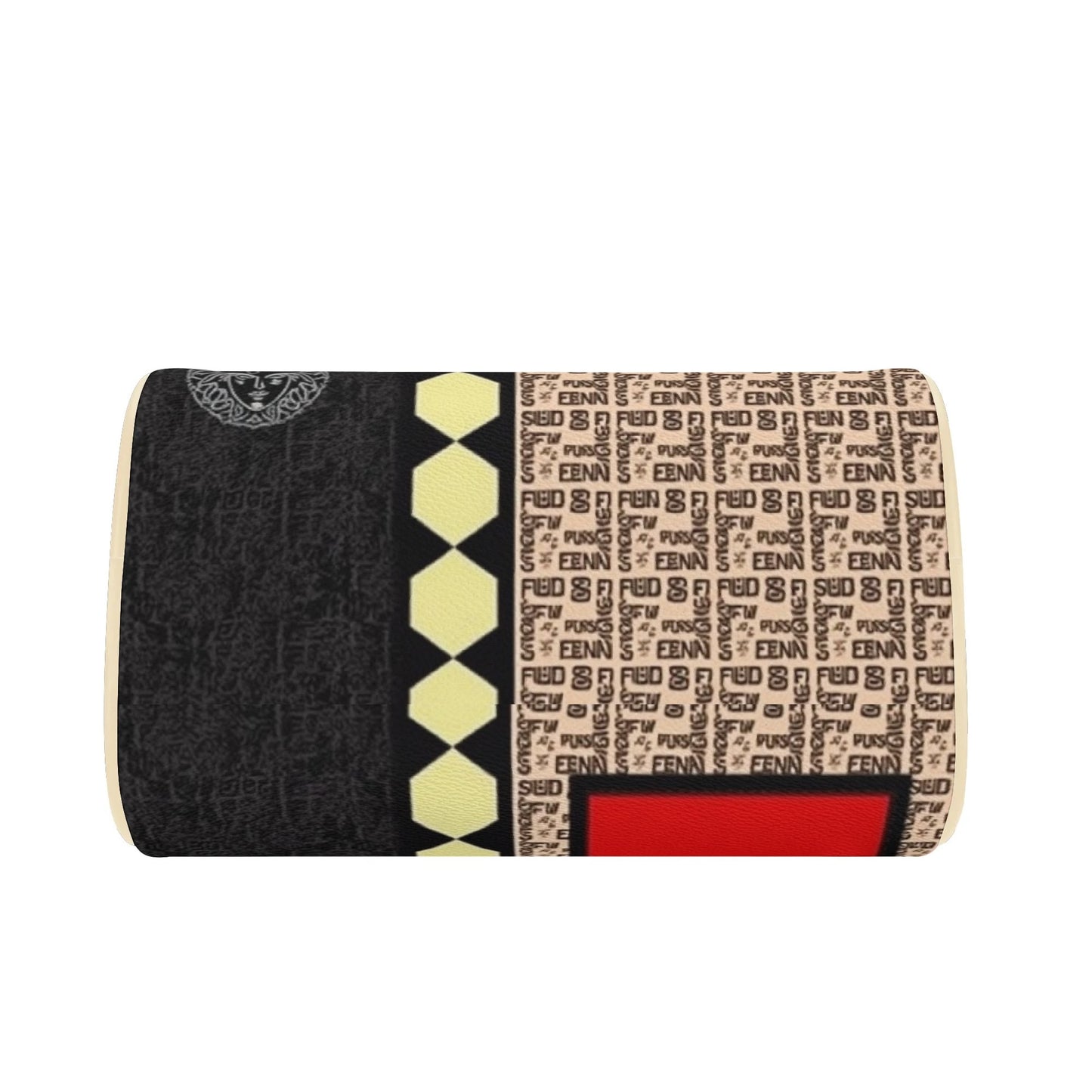 Giore Womens Mini Leather Boston Bag with Patterned Design - Waterproof Shoulder Bag for Daily Use