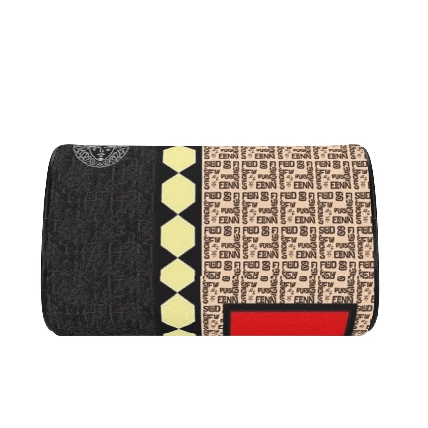 Giore Womens Mini Leather Boston Bag with Patterned Design - Waterproof Shoulder Bag for Daily Use