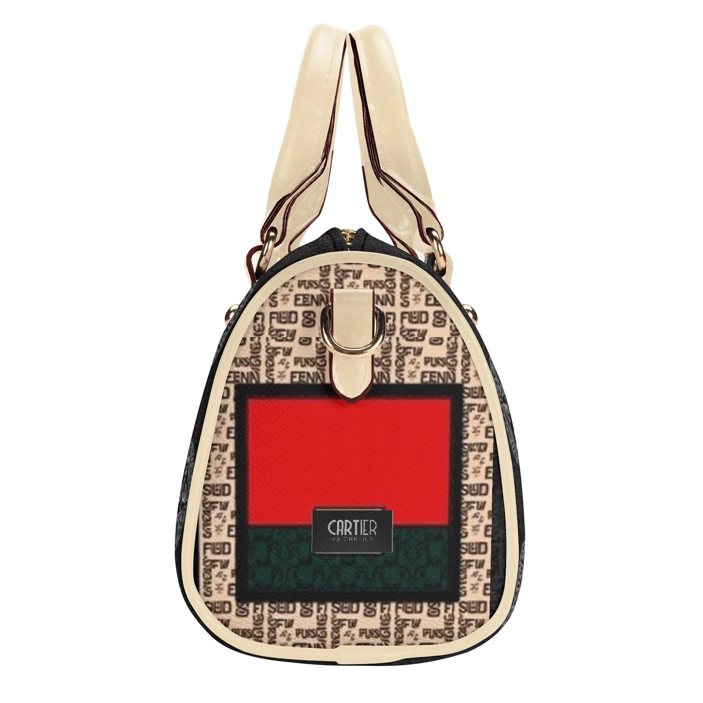 Giore Womens Mini Leather Boston Bag with Patterned Design - Waterproof Shoulder Bag for Daily Use