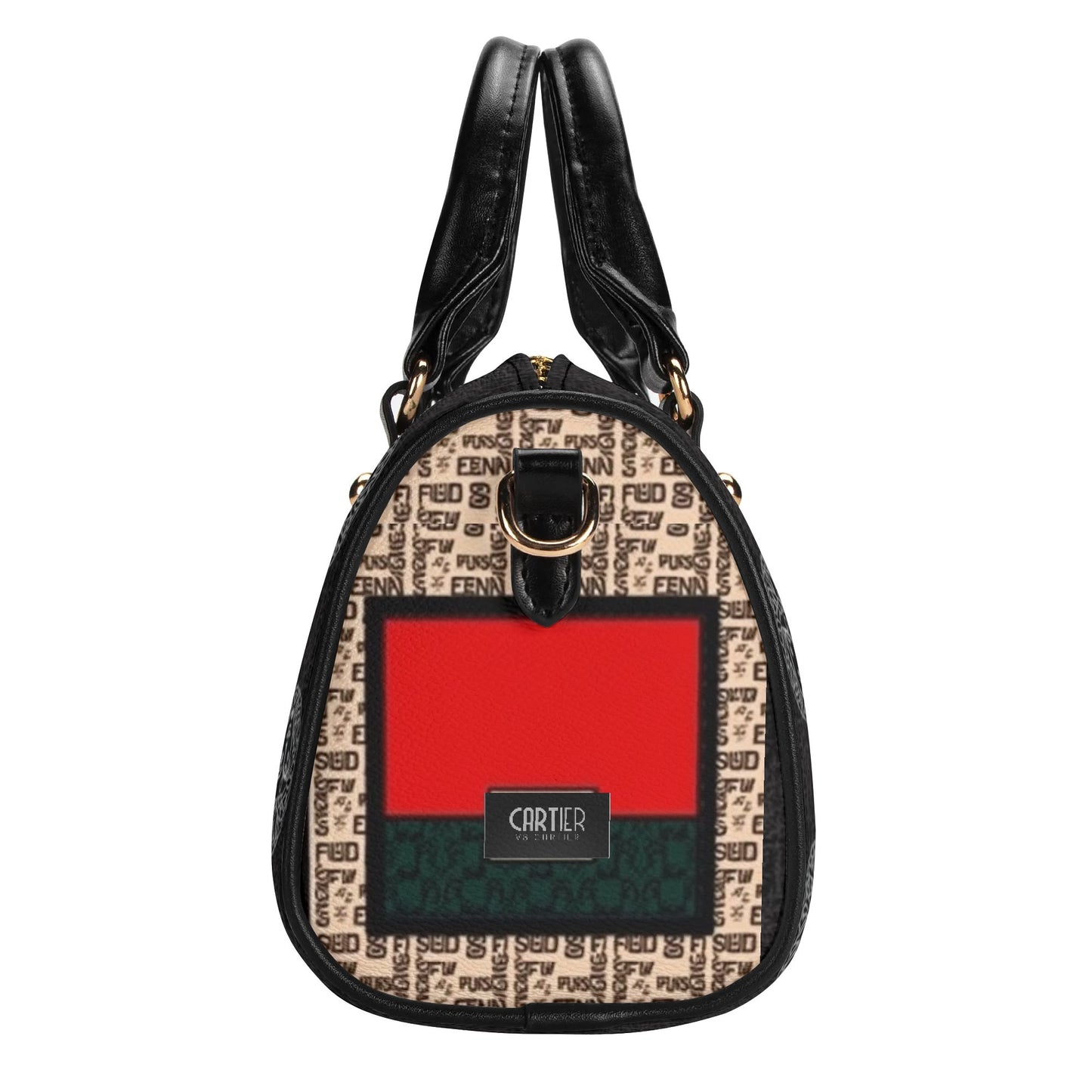 Giore Womens Mini Leather Boston Bag with Patterned Design - Waterproof Shoulder Bag for Daily Use