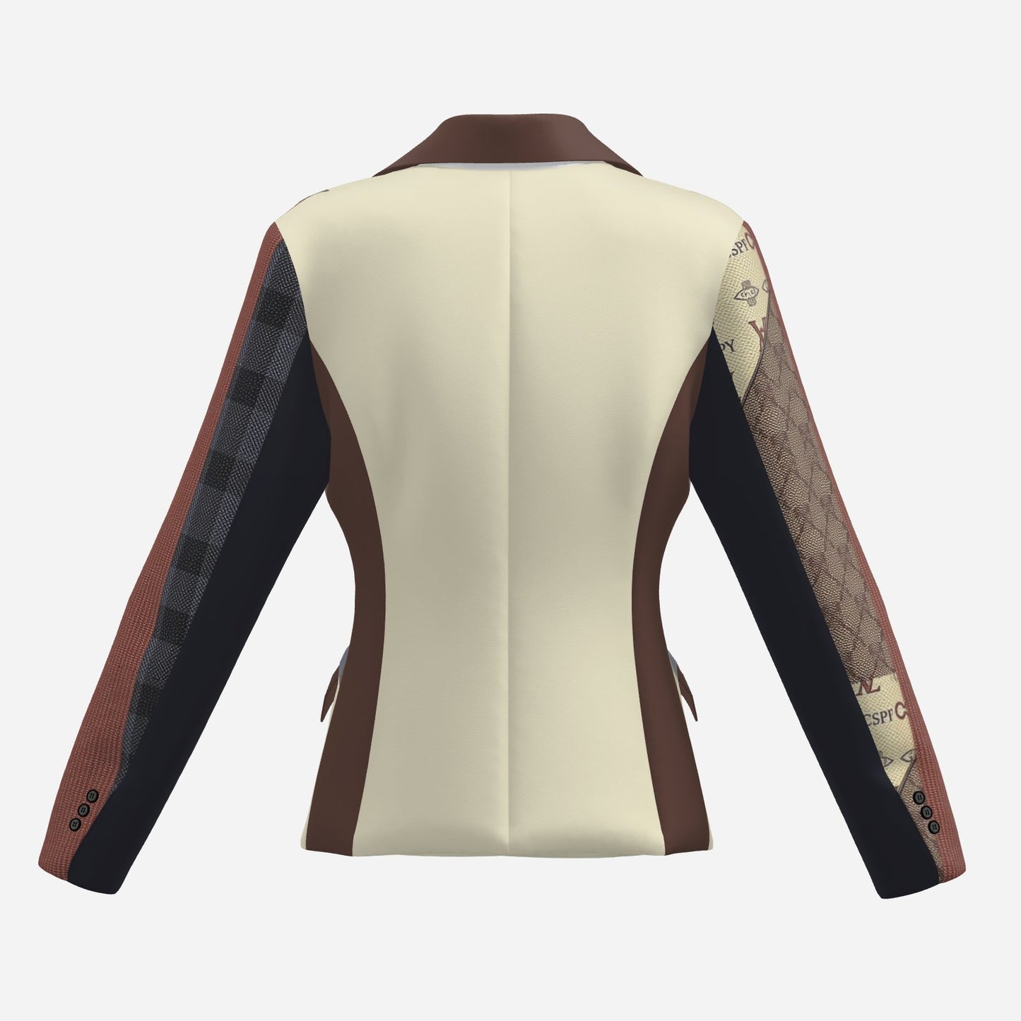 All-Over Print Women's Blazer Jacket Lapel Open Front-Yami Satin 210 GSM