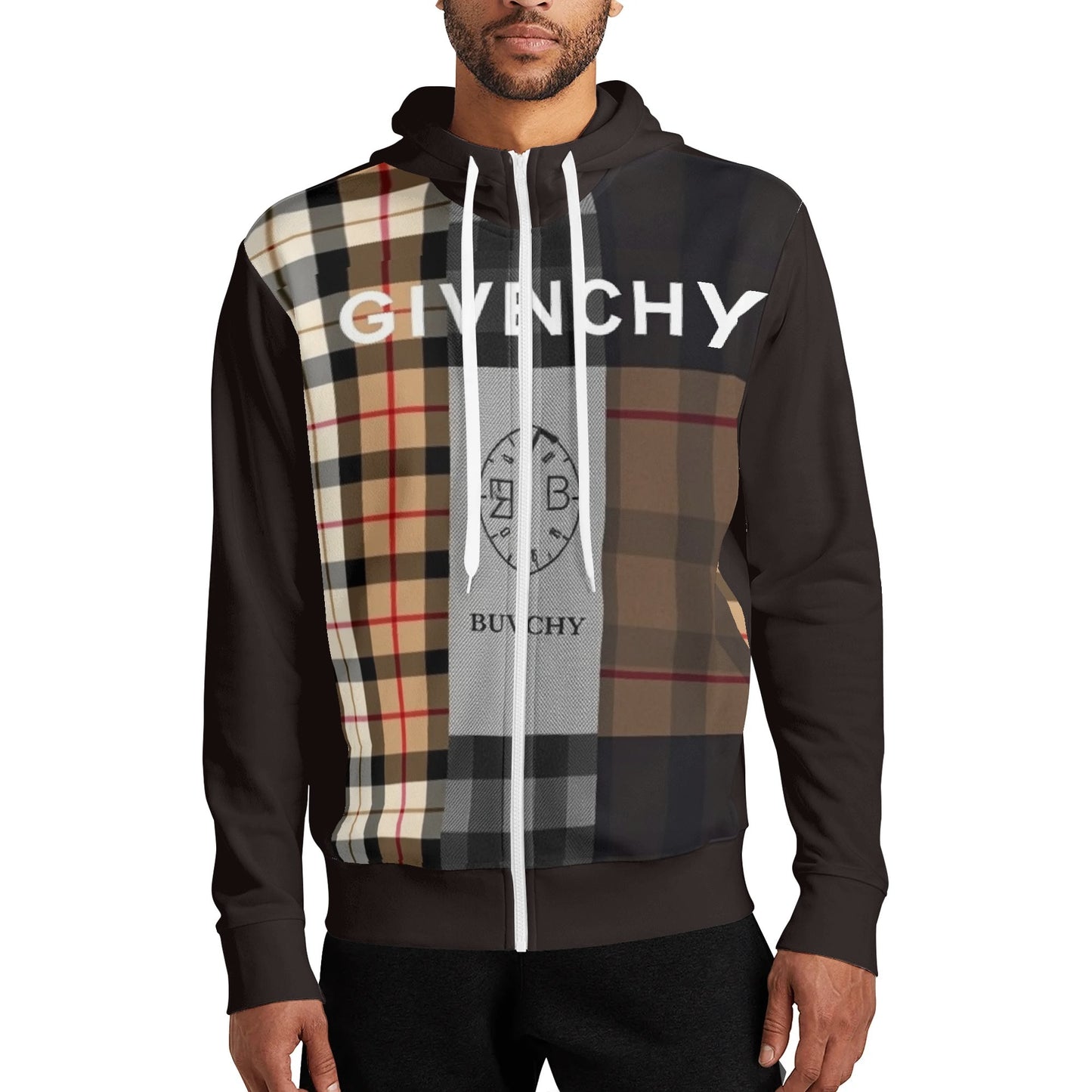 Gvenchy by Cartier Premium Blend Zip-Up Hoodie - Comfortable Polyester-Spandex-Cotton for Men & Women
