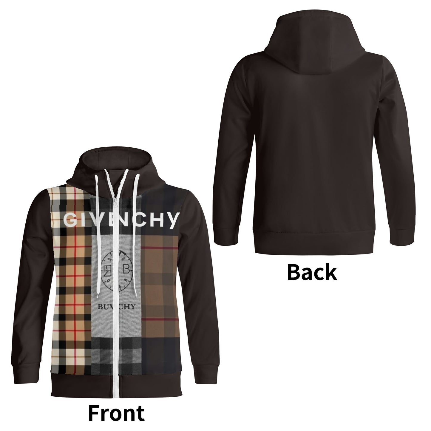 Gvenchy by Cartier Premium Blend Zip-Up Hoodie - Comfortable Polyester-Spandex-Cotton for Men & Women