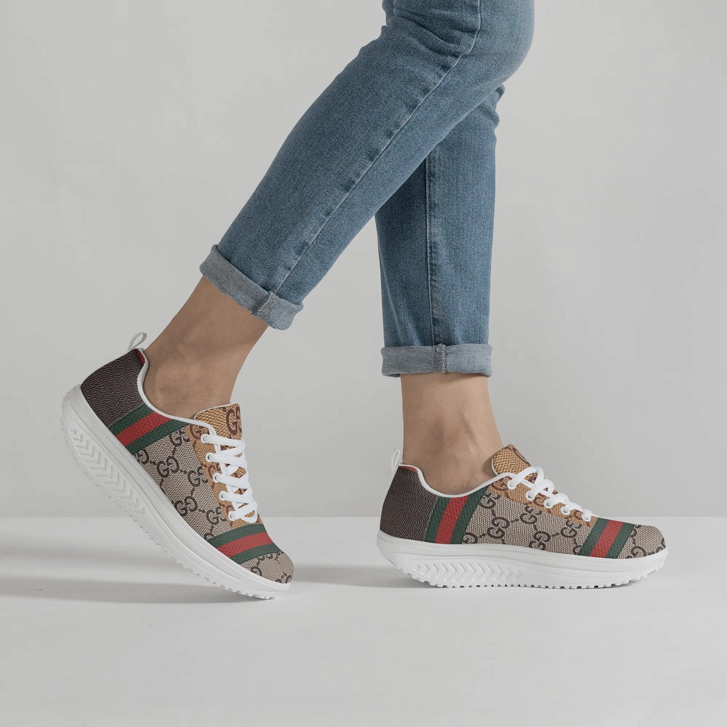 Gucci Giore Womens Mesh Heightening Rocking Shoes
