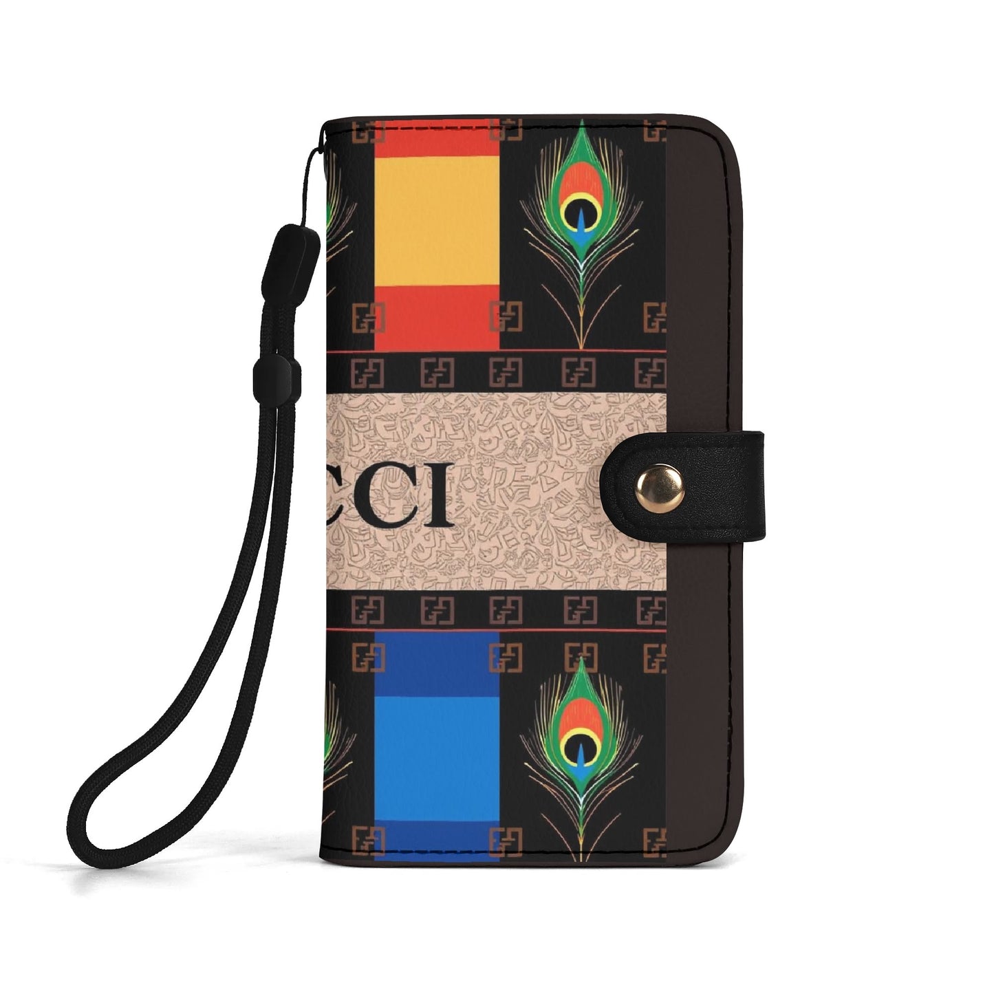 Universal Flip Wallet Phone Case - High-Quality PU Leather with Sunflower Print & Cash/Card Slots for Most Smartphones
