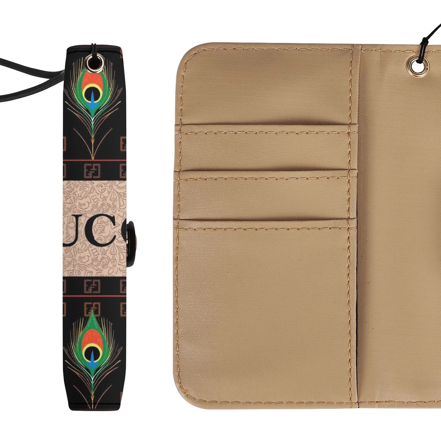 Universal Flip Wallet Phone Case - High-Quality PU Leather with Sunflower Print & Cash/Card Slots for Most Smartphones
