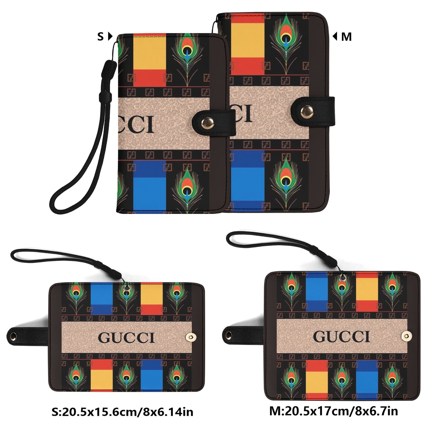 Universal Flip Wallet Phone Case - High-Quality PU Leather with Sunflower Print & Cash/Card Slots for Most Smartphones