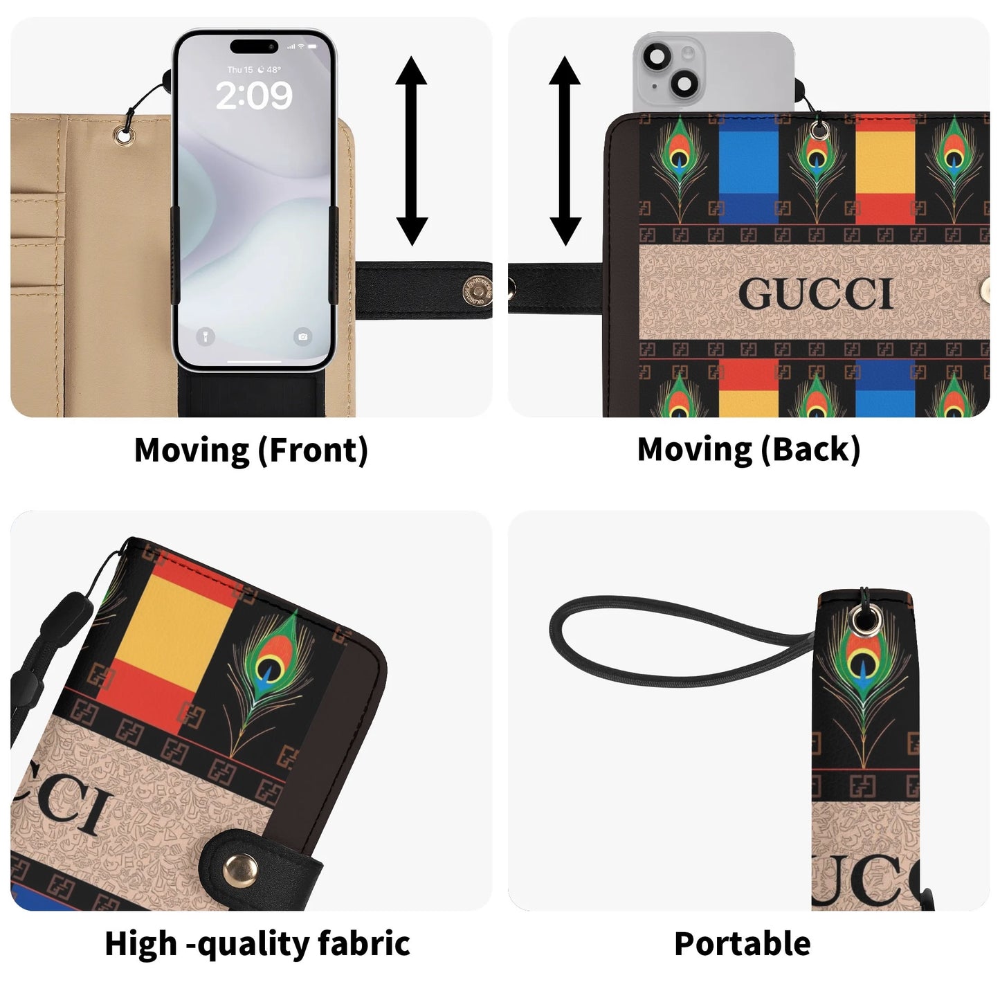 Universal Flip Wallet Phone Case - High-Quality PU Leather with Sunflower Print & Cash/Card Slots for Most Smartphones