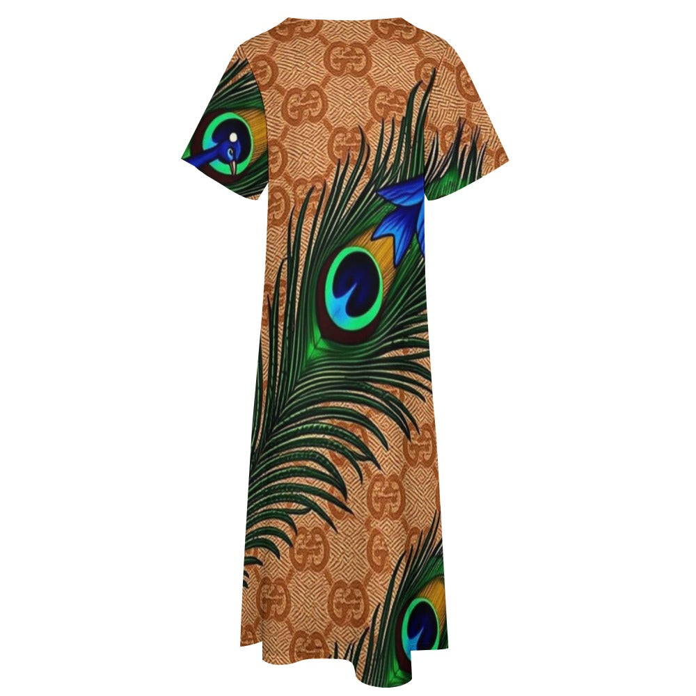Gucci Feathers by Carti 7-point sleeve dress