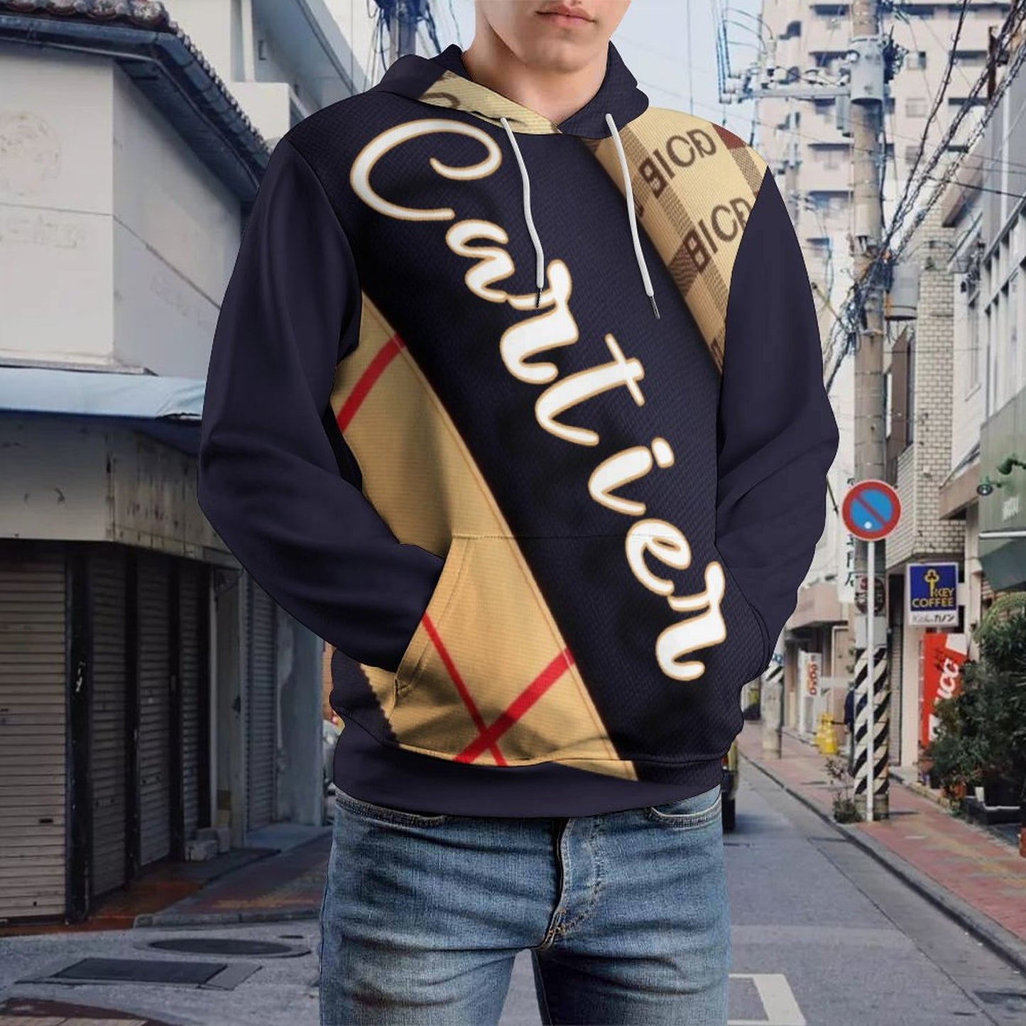 230gsm Men's Cool Hoodie with Double-layer Cap (All-Over Printing)