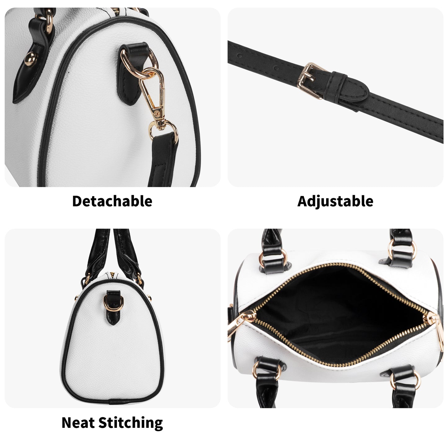 Giore Womens Mini Leather Boston Bag with Patterned Design - Waterproof Shoulder Bag for Daily Use