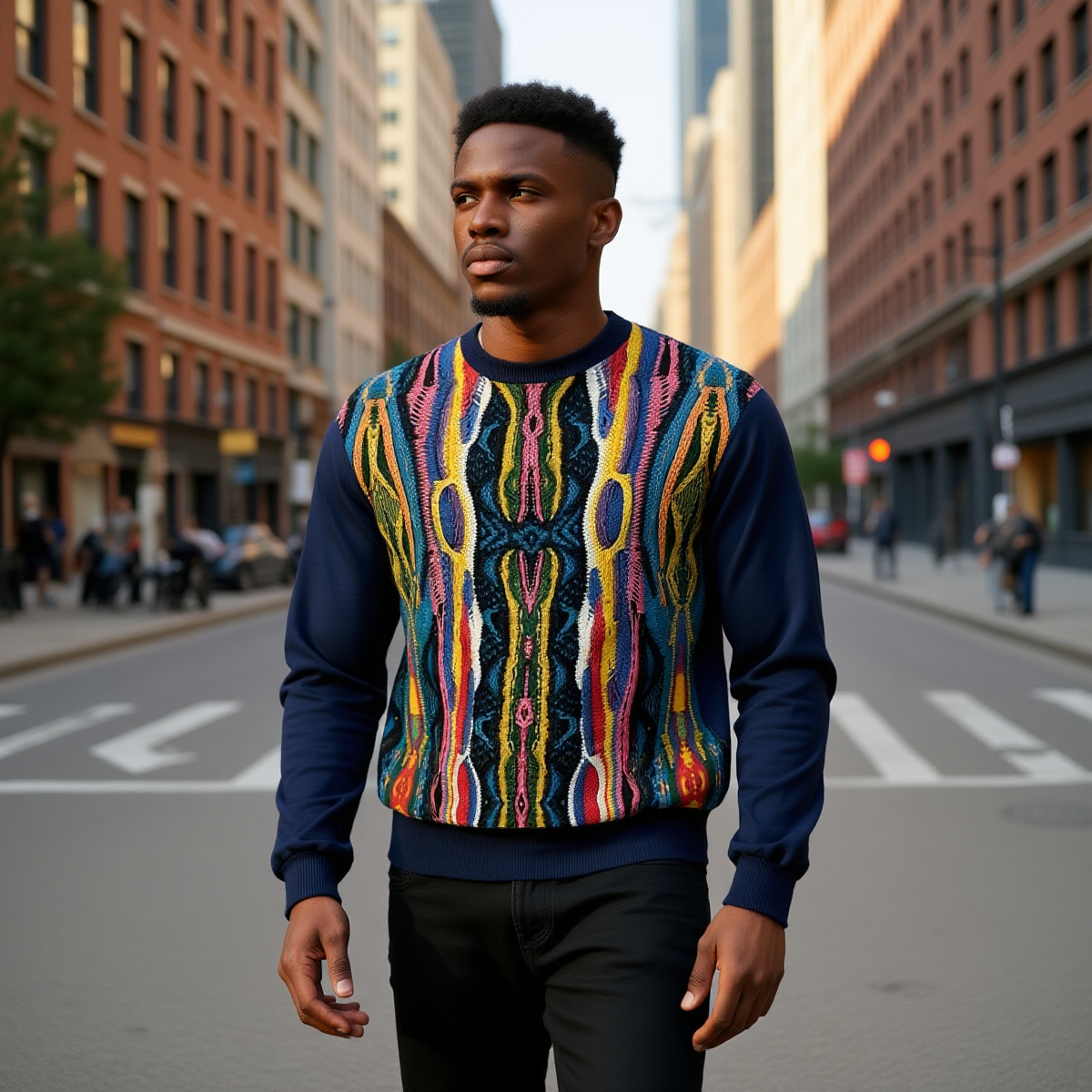 All-Over Print Men’s Casual Pullover Shirt With 1/4 Zip