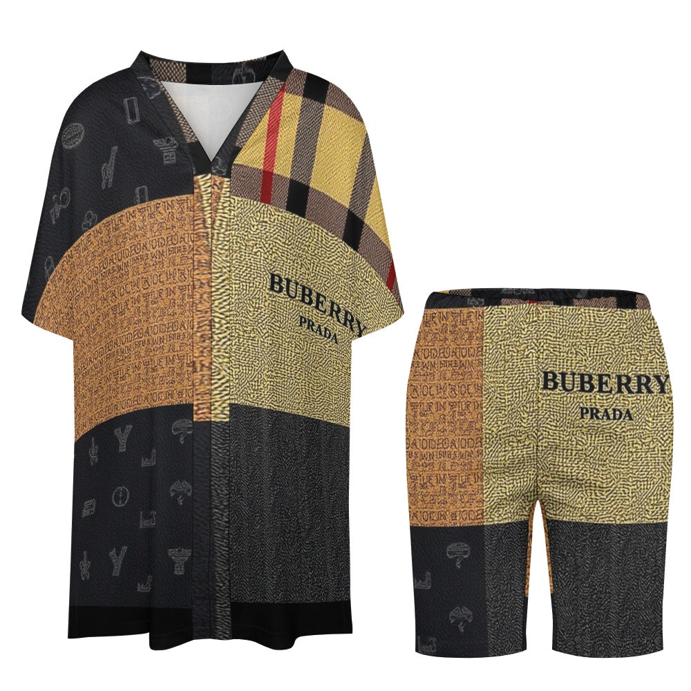 Cartier Berry V-neck bat sleeve two piece set