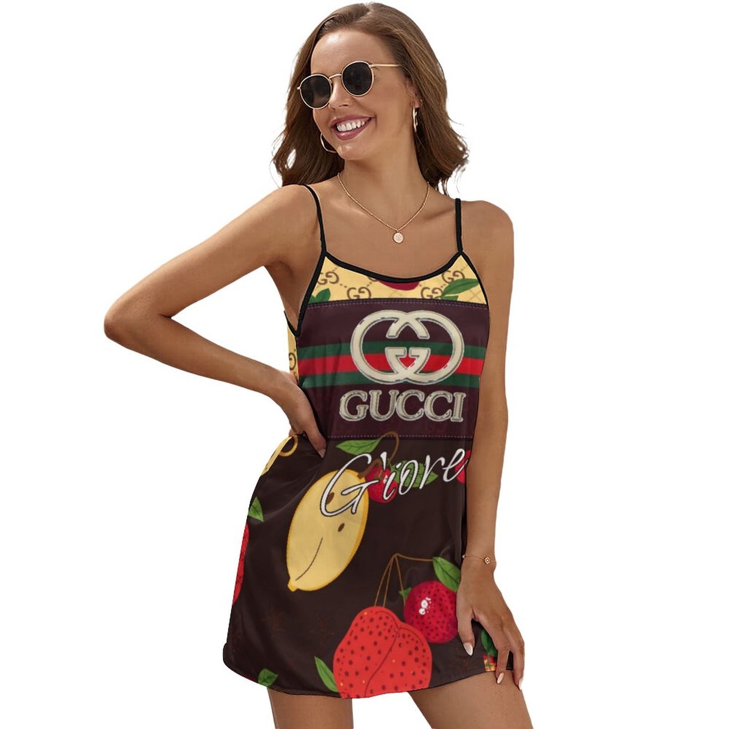Spaghetti Strap Dress JJ1206 (All-Over Printing)