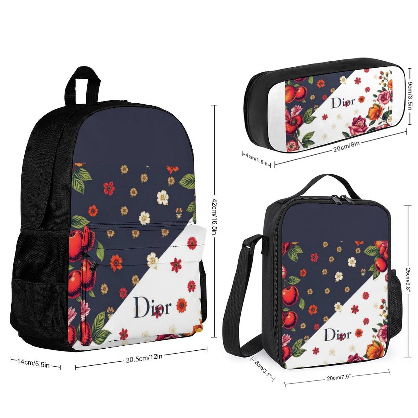 Gucci Gi'ore Set of 3 Bags (Shoulder Bag Lunch Bag & Pencil Pouch)