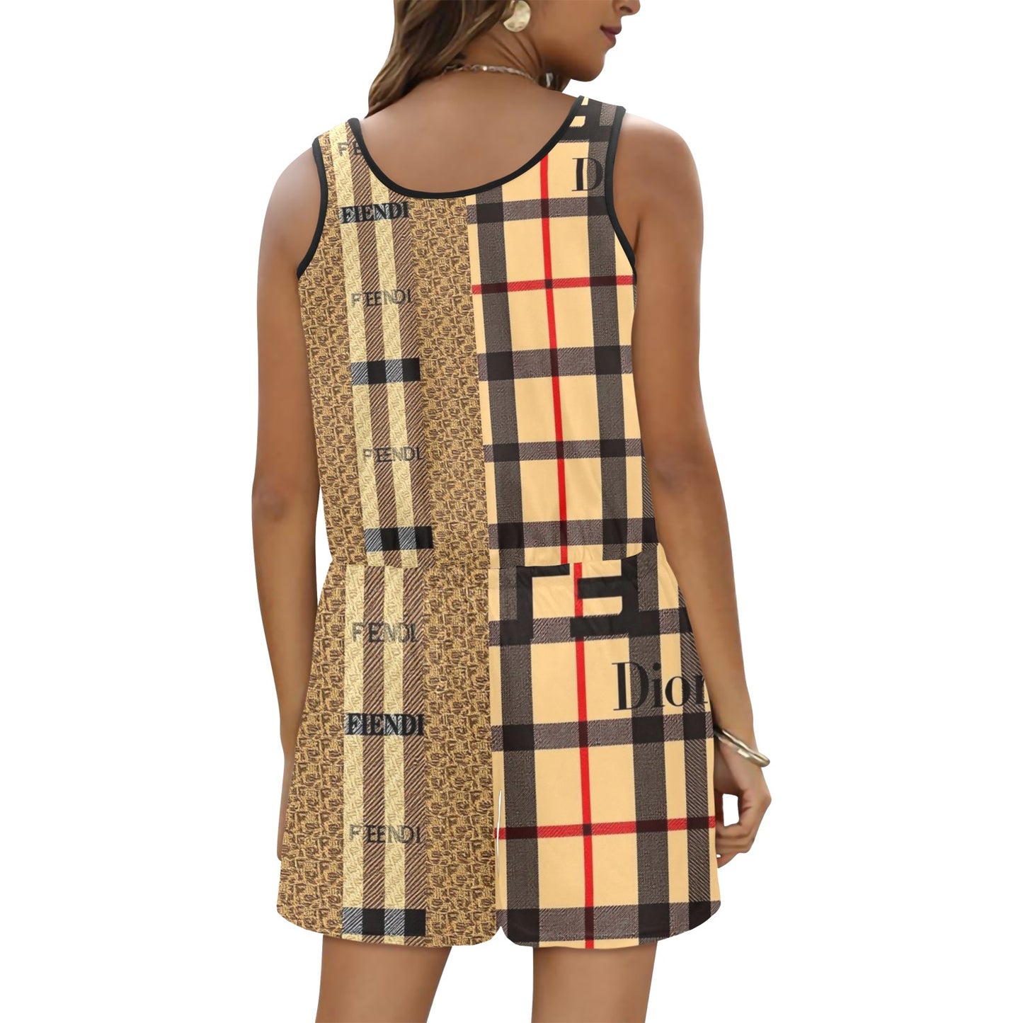 All Over Print Vest Short Jumpsuit (Sets 15)