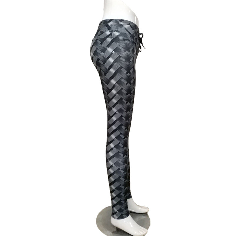 High Waist Iron Armor Weave Print Push Up Yoga/Workout Leggings