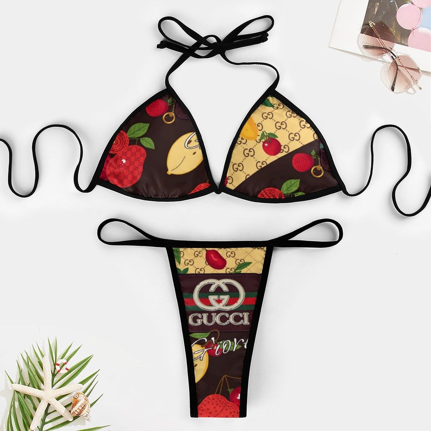 2-Piece Halter Bikini Swimwear J195D57 (All-Over Printing)