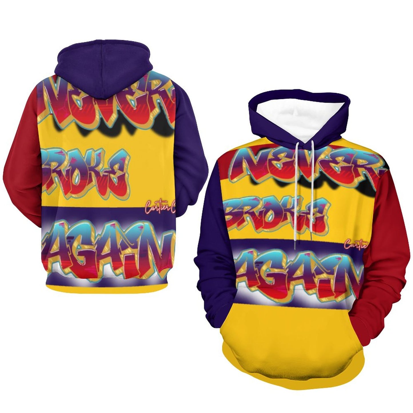 Never Broke Printed Hoodie for Men