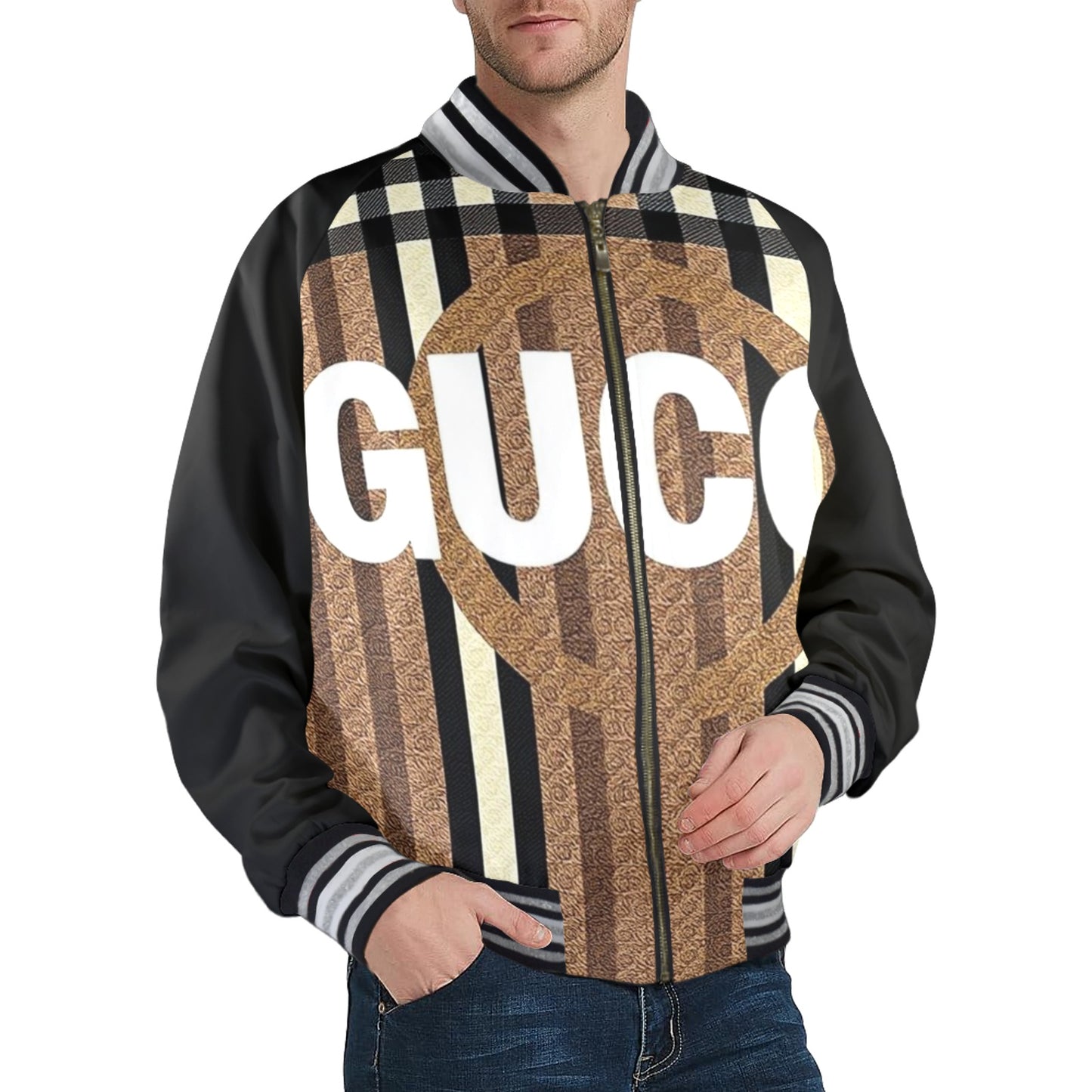 Men's Gucci By Carti Striped Trim Bomber Jacket