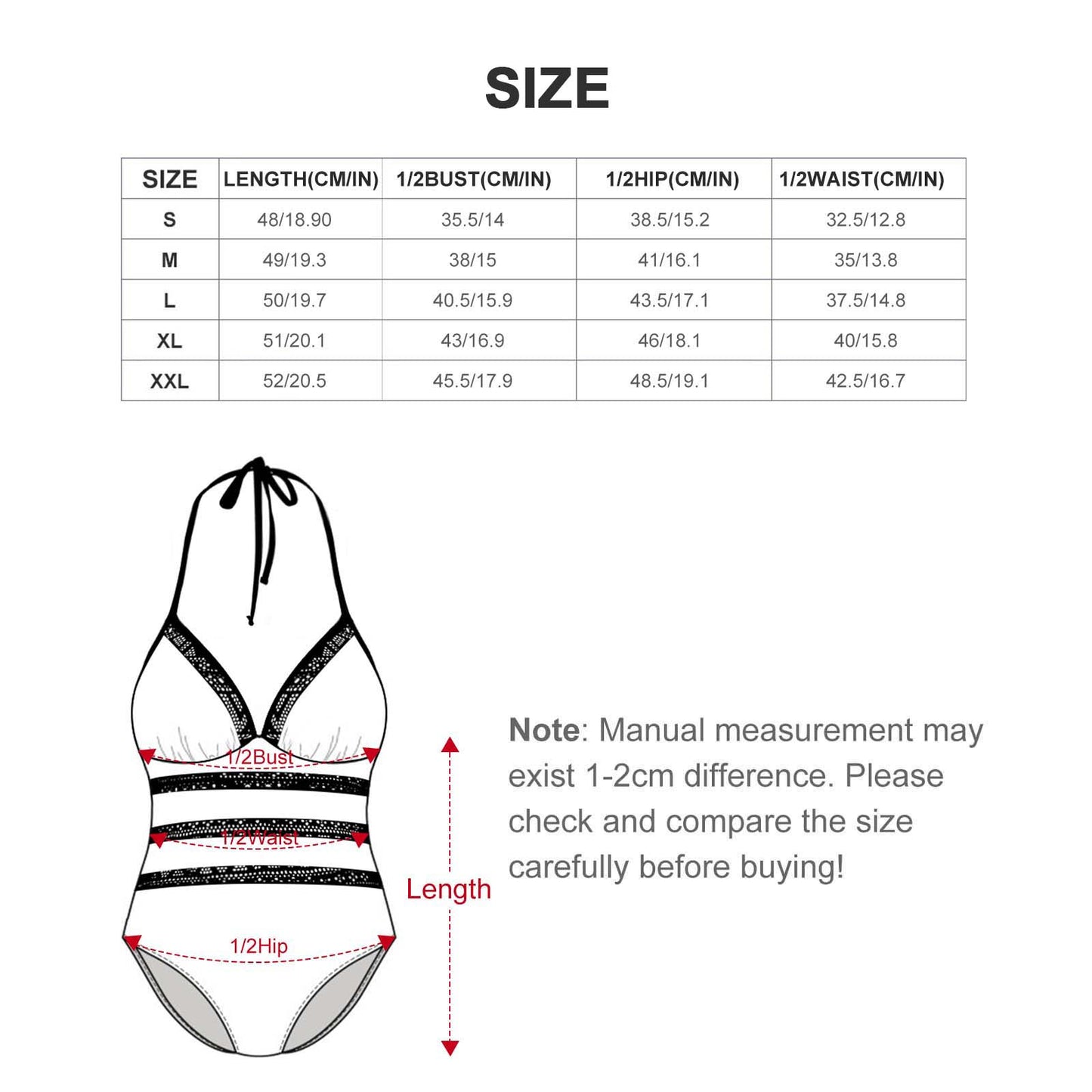 Women's Halter One-Piece Swimsuits(All-Over Printing)