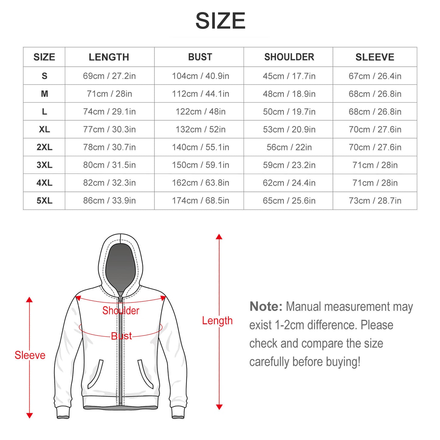 230gsm Full Zip up Hoodie with Plush Lining(All-Over Printing)