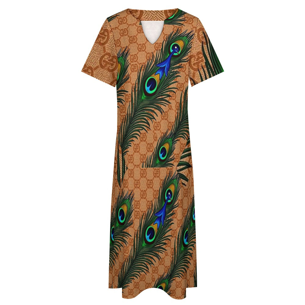 Gucci Feathers by Carti 7-point sleeve dress
