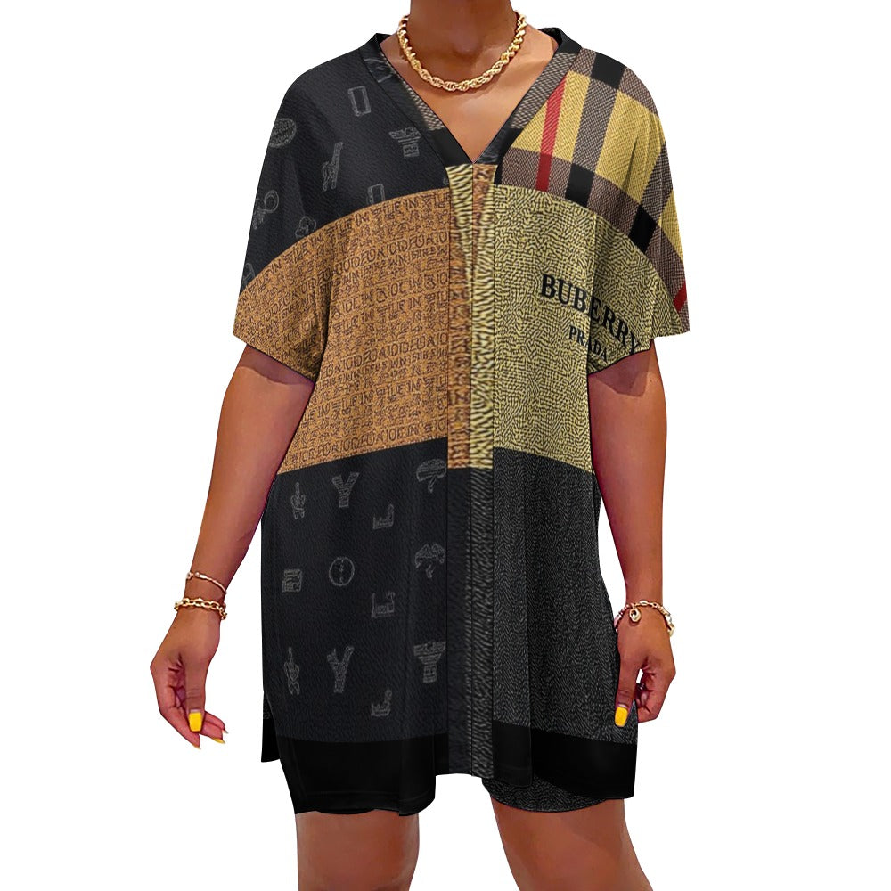 Cartier Berry V-neck bat sleeve two piece set