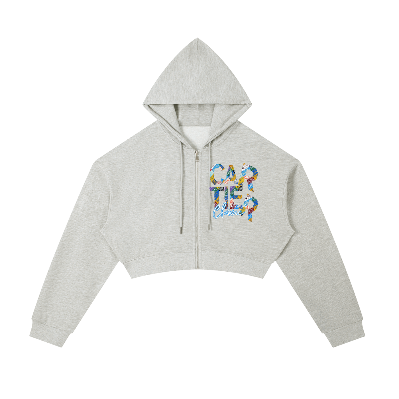 Carti Essential Cropped Zip-Up Hoodie