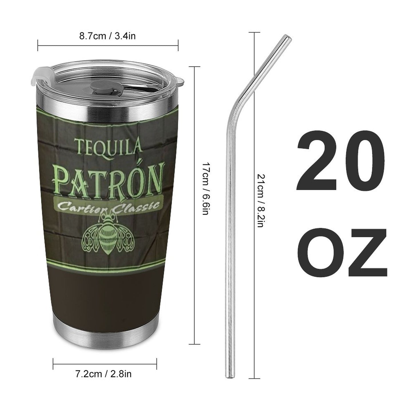 Patron20oz Silver Rim Car Cup