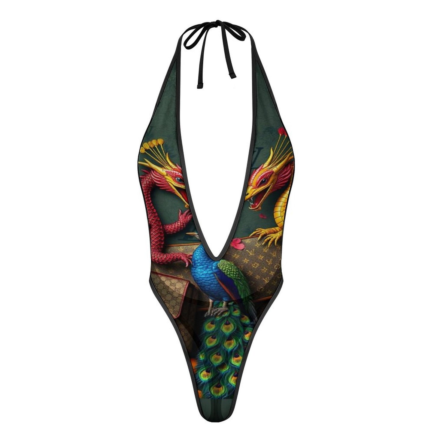 Cartii Pea Sexy One Piece Women Lingerie Bodysuit Deep V Teddy