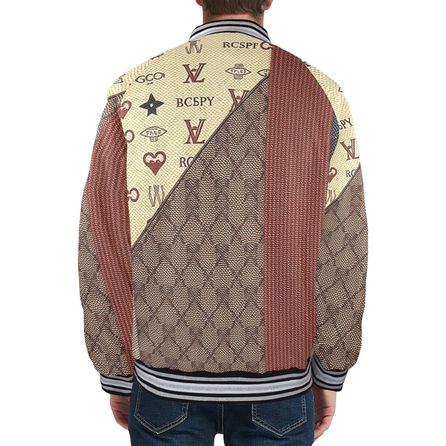 New Men's Striped Trim Bomber Jacket