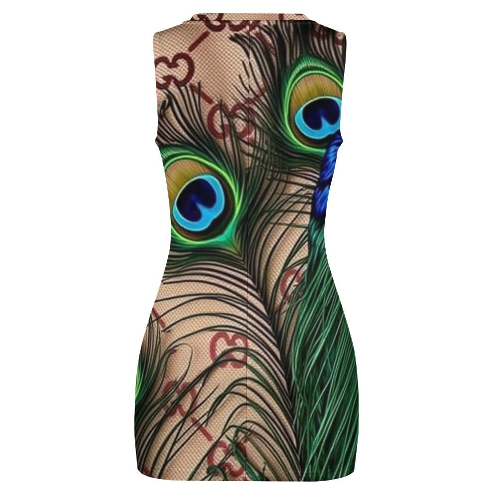 G'iore Pea Navel-Baring Cross-Fit Hip Skirt